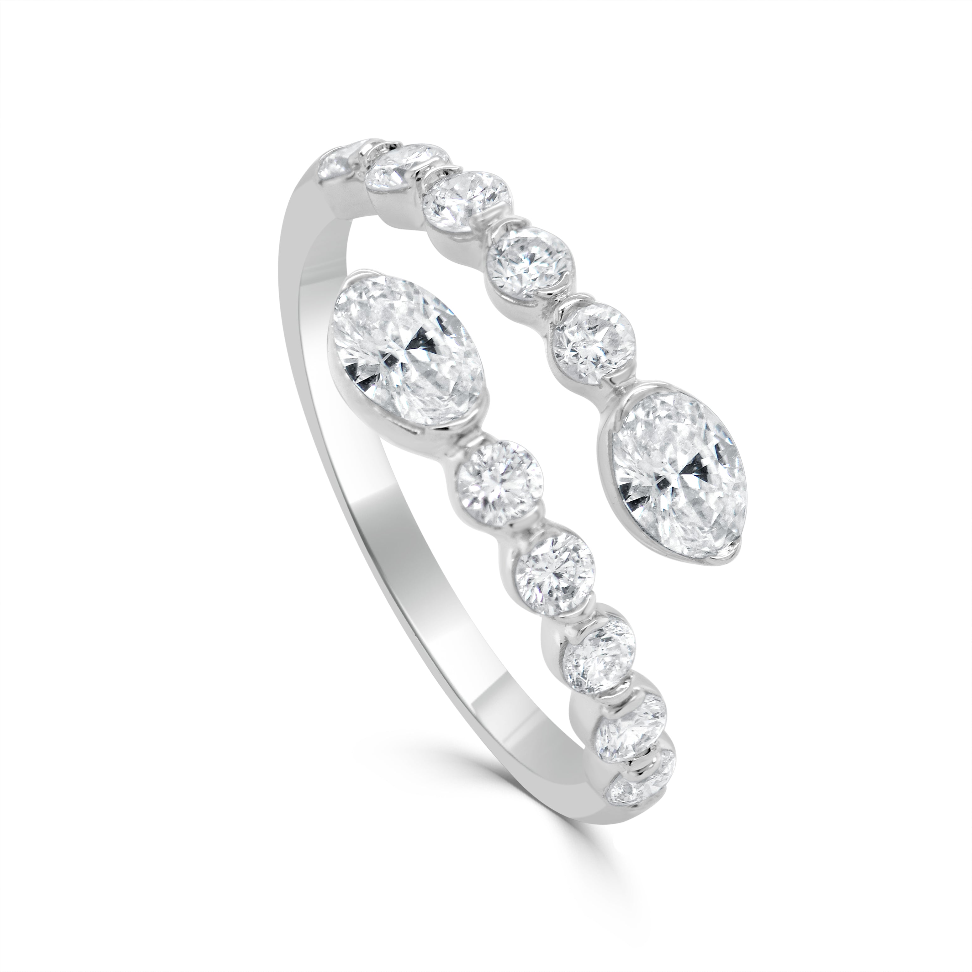 Oval Cut Diamond Bypass Ring