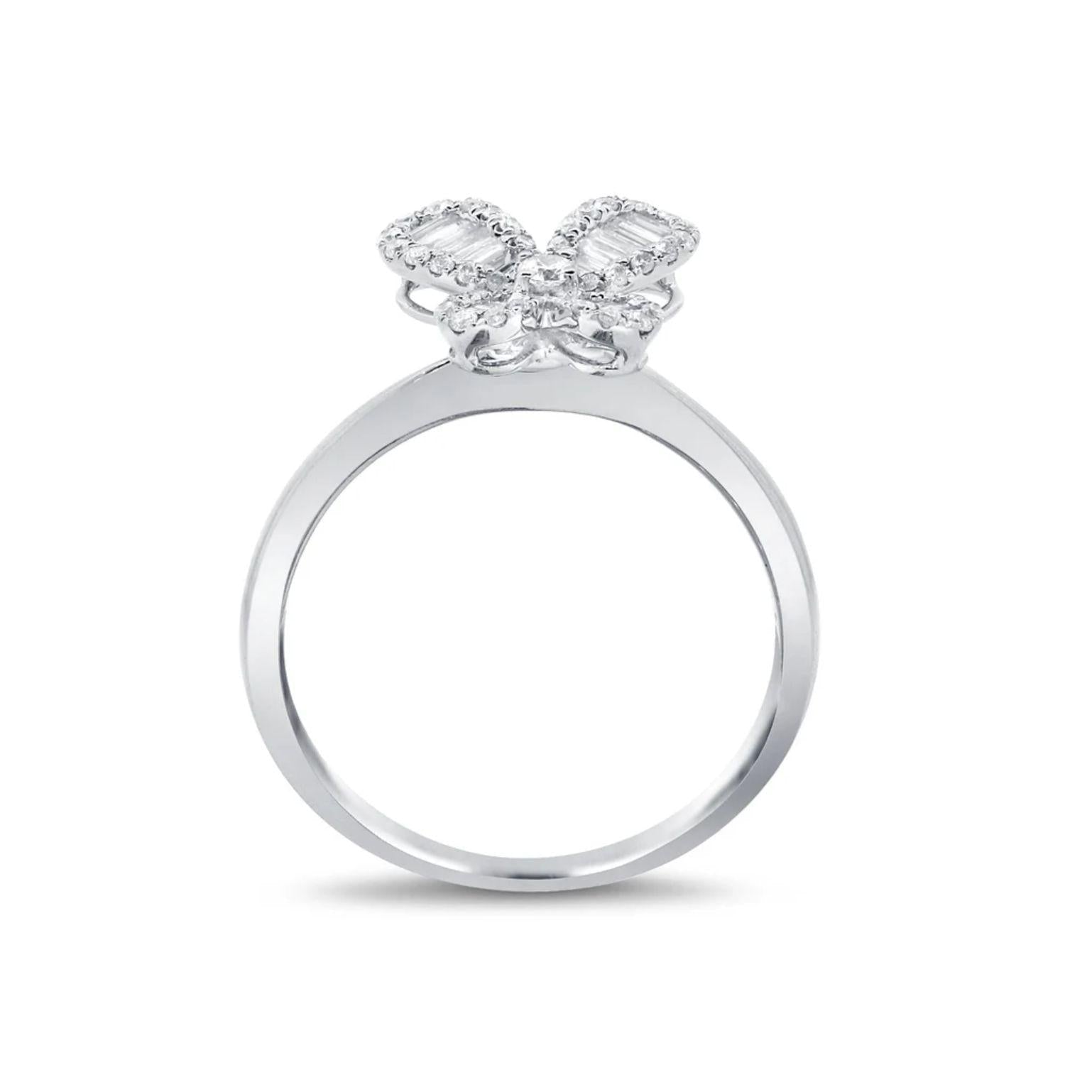 Baguette Diamond Butterfly Ring