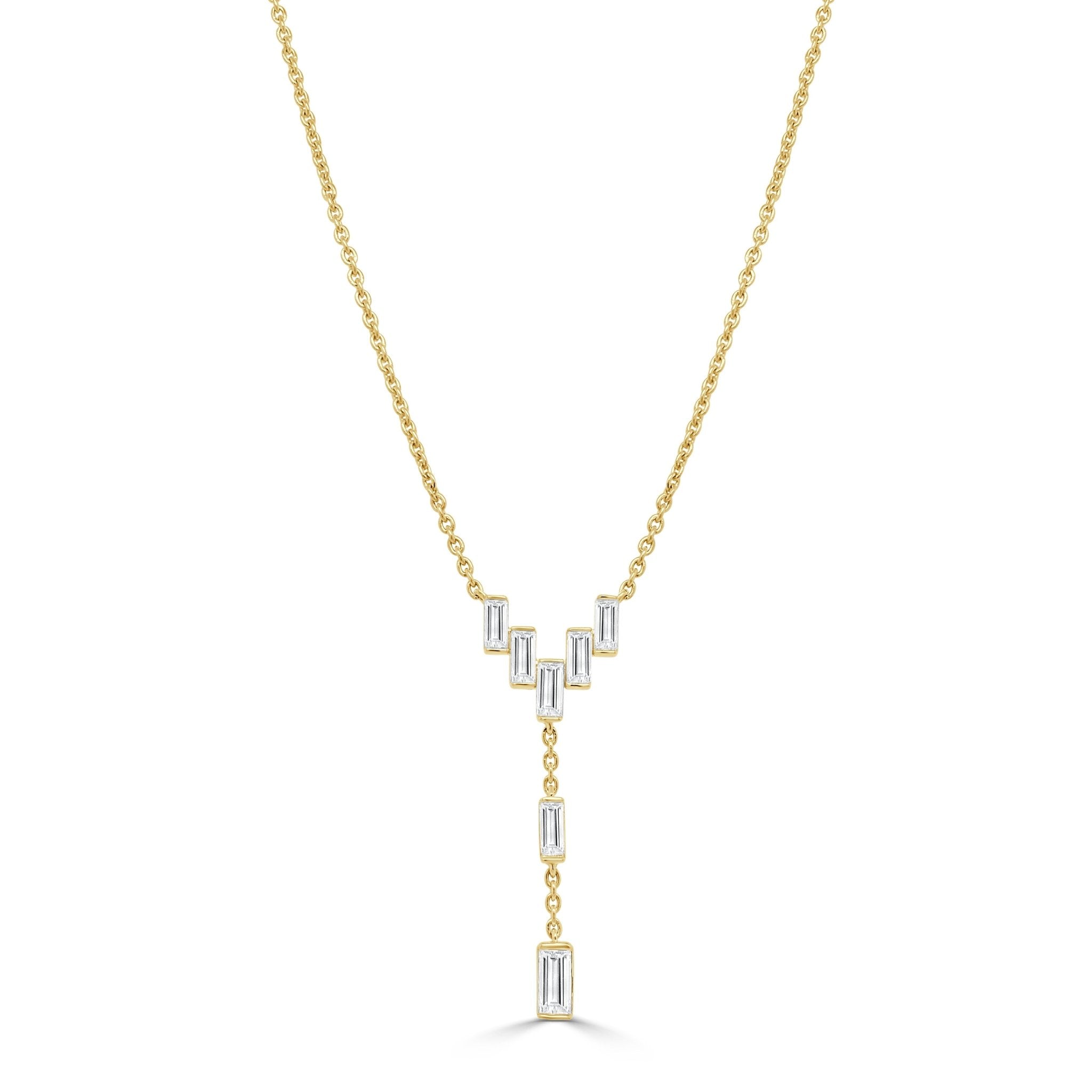Baguette Diamond Drop Necklace