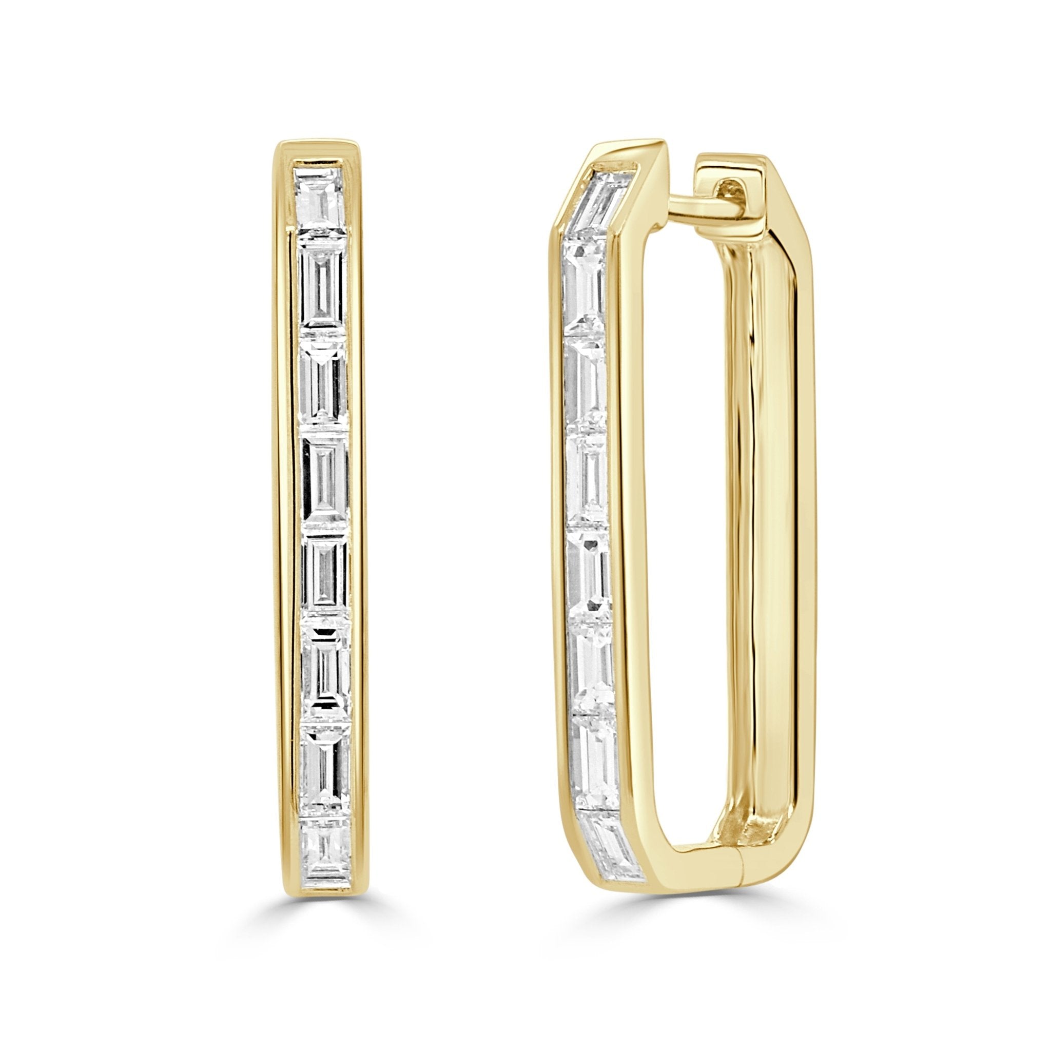 Baguette Diamond Rectangular Earrings