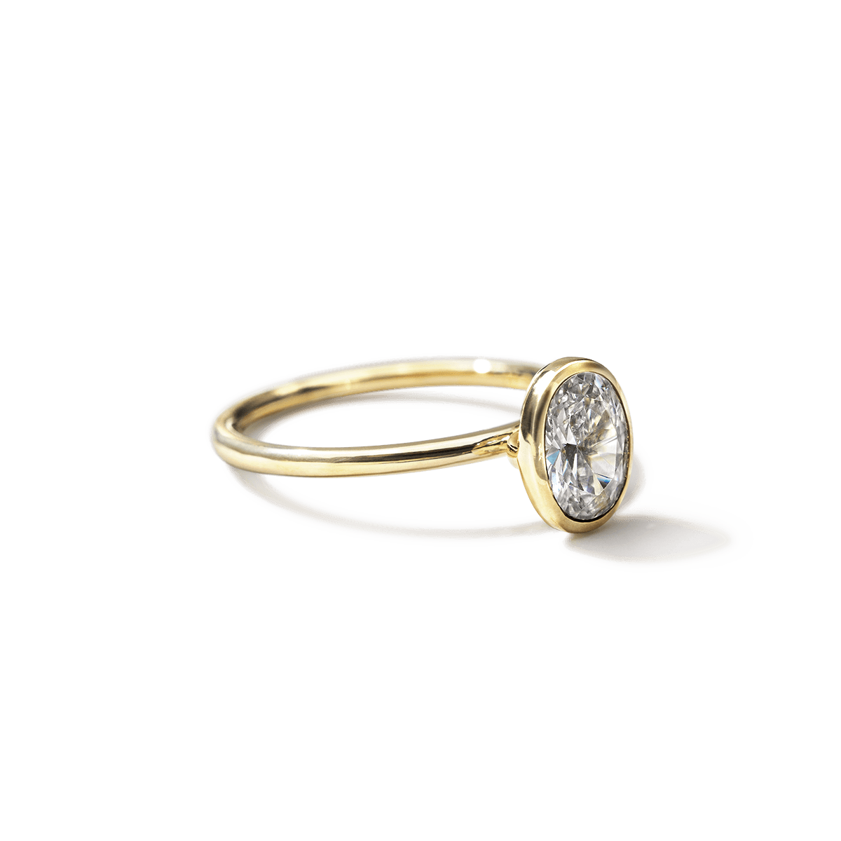 Bezel - Set Diamond Engagement Ring