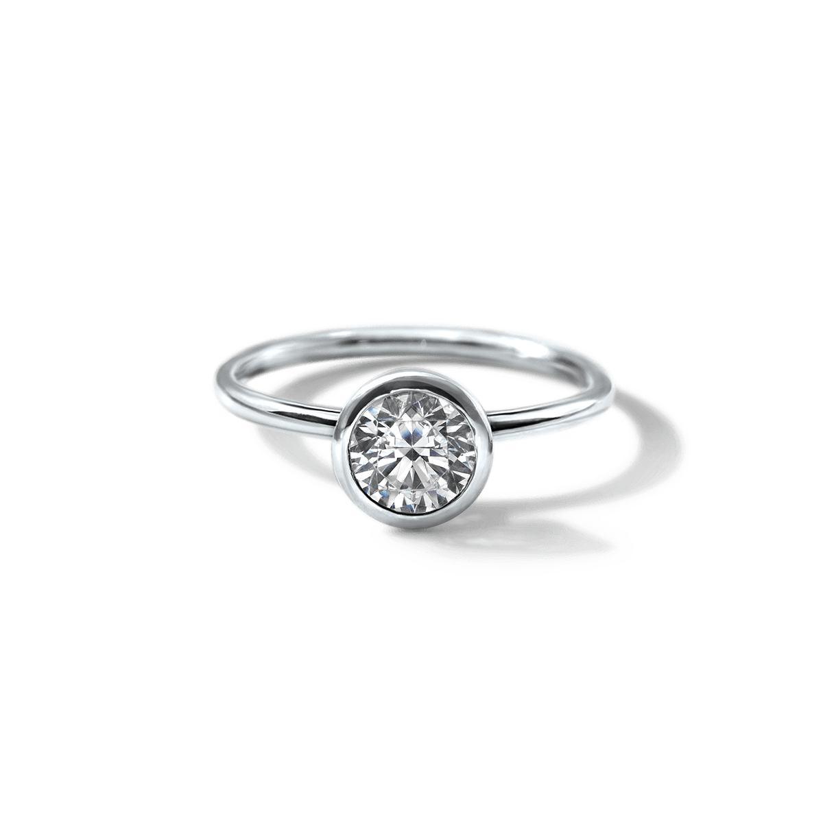 Bezel - Set Diamond Engagement Ring