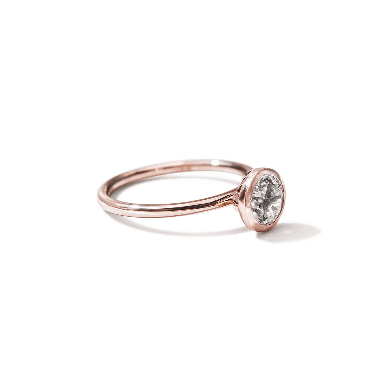 Bezel - Set Diamond Engagement Ring
