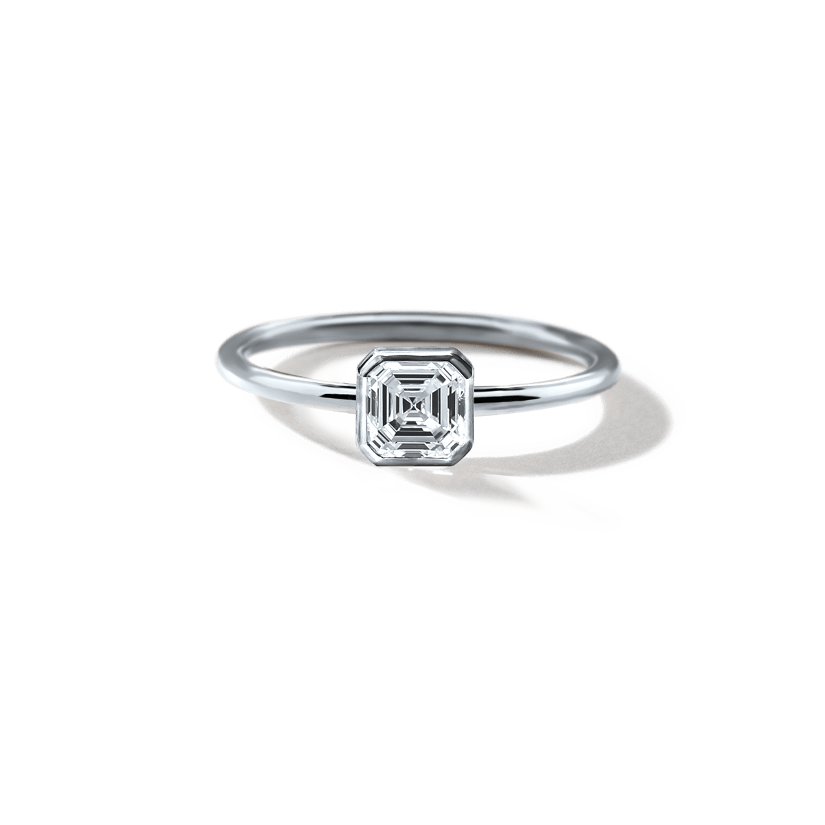 Bezel - Set Diamond Engagement Ring