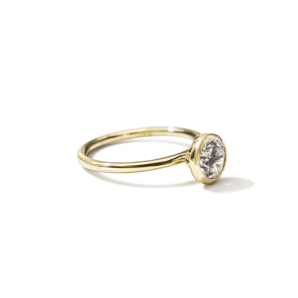 Bezel - Set Diamond Engagement Ring