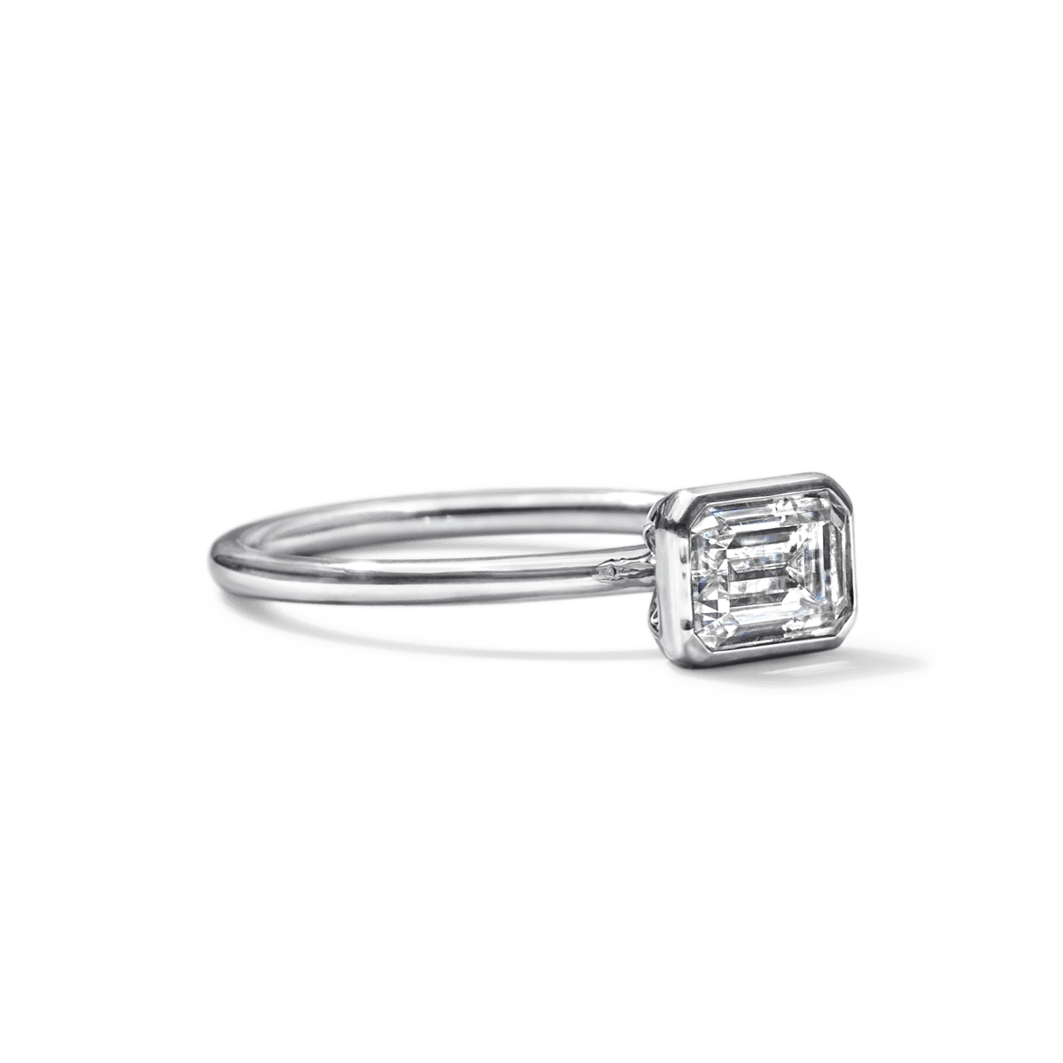 Bezel - Set Diamond Engagement Ring