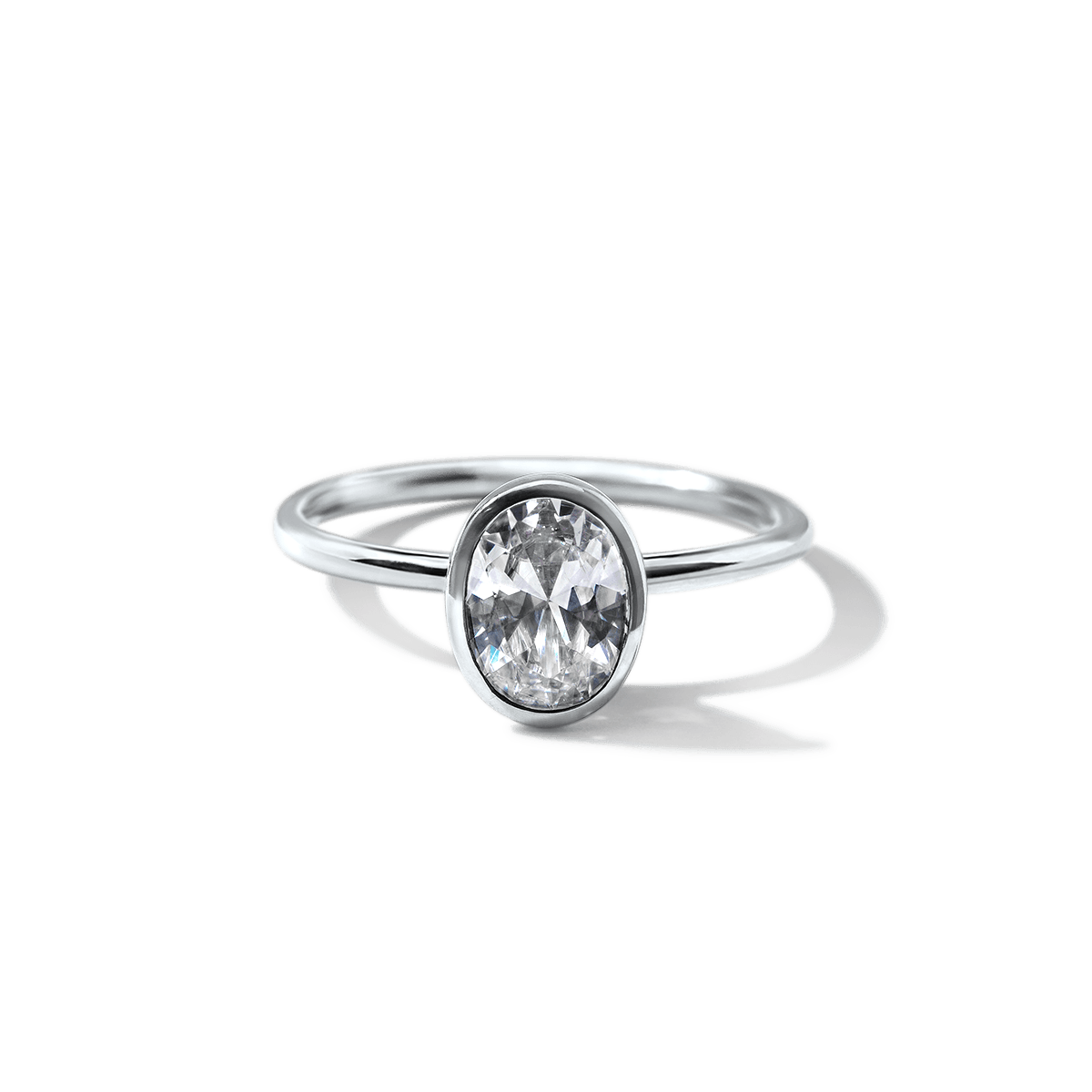 Bezel - Set Diamond Engagement Ring