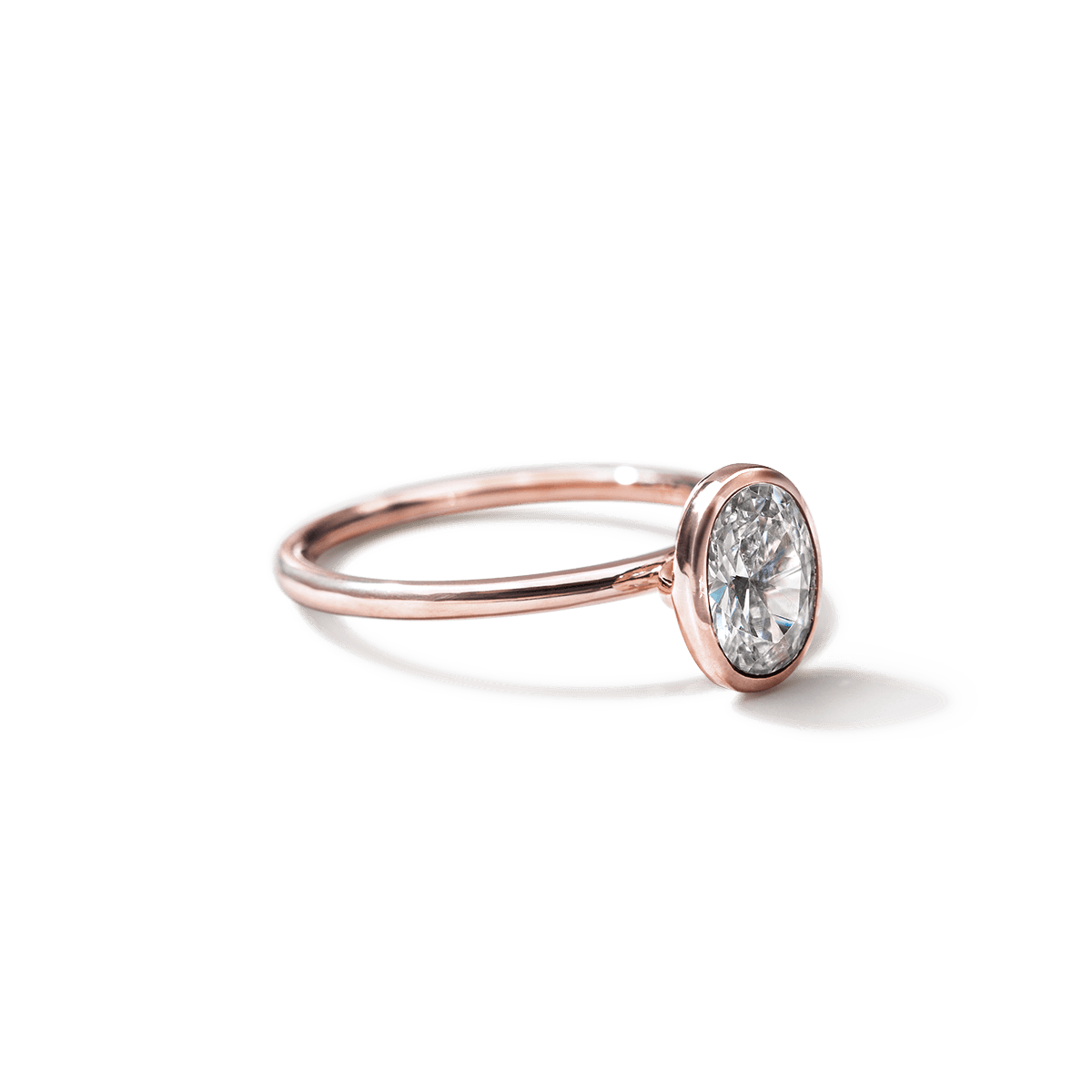 Bezel - Set Diamond Engagement Ring