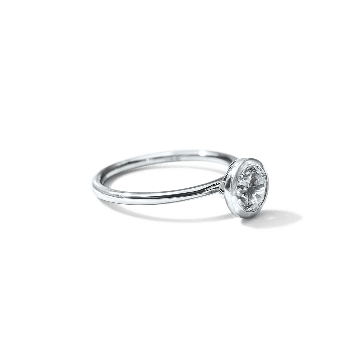 Bezel - Set Diamond Engagement Ring