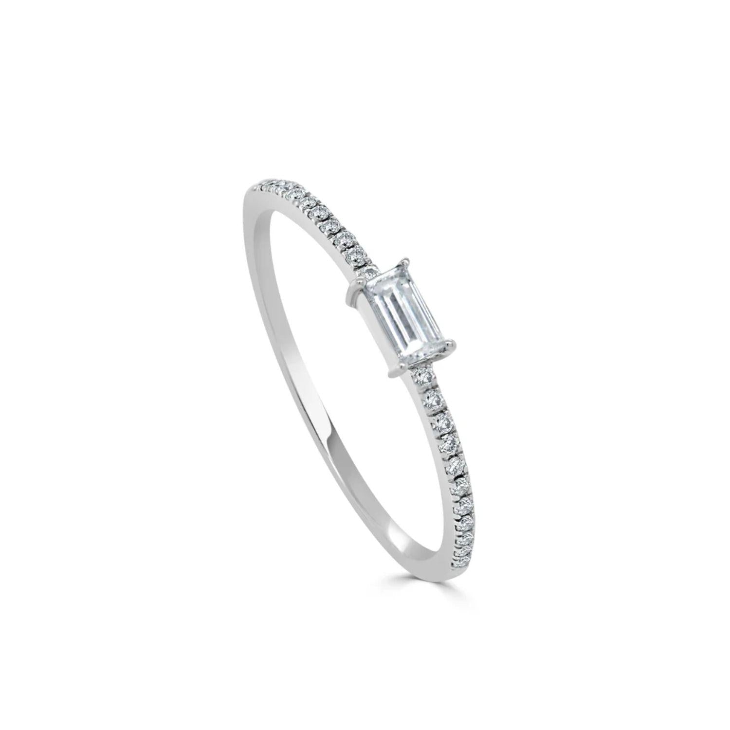 Birthstone Baguette Stackable Ring