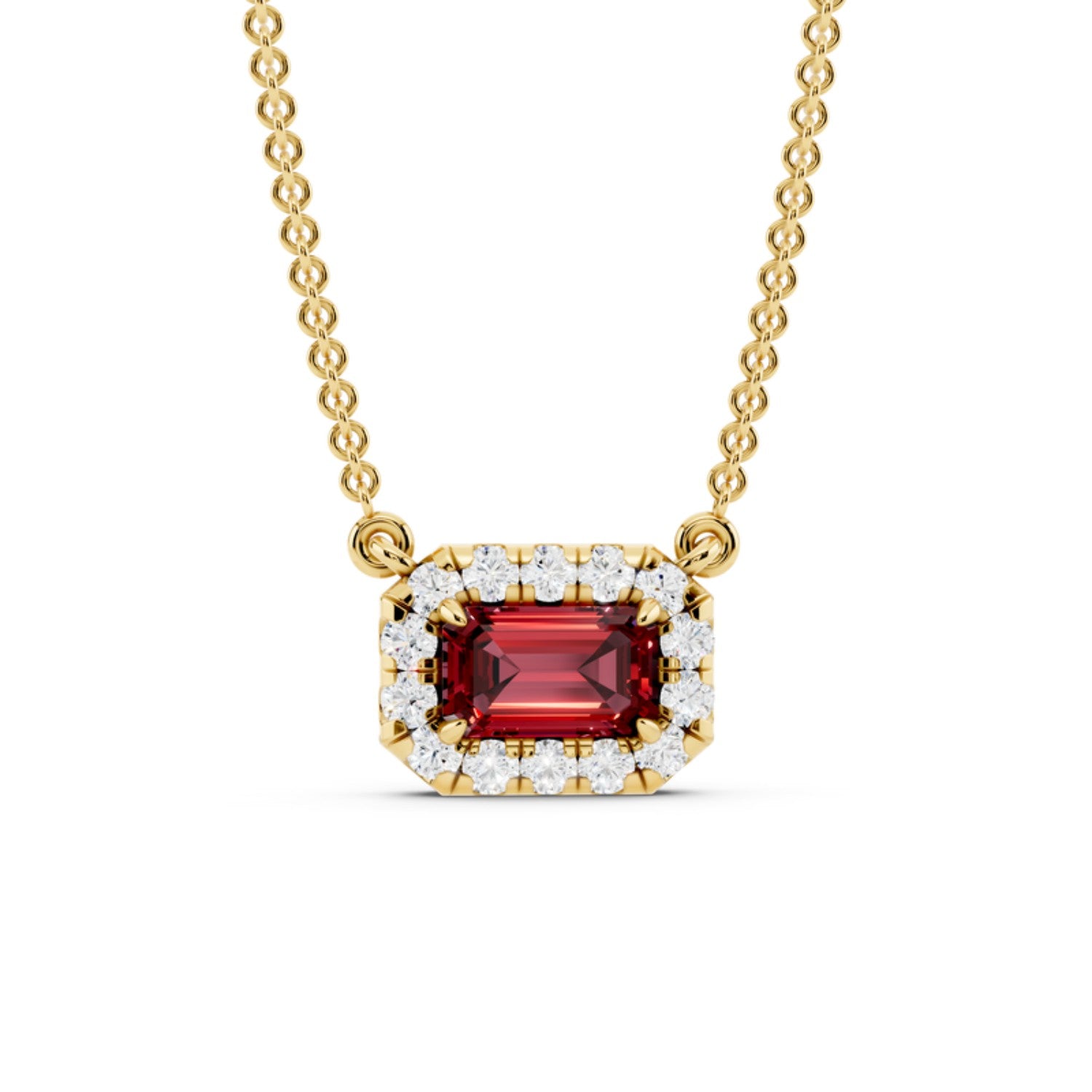 Birthstone Halo Pendant Necklace, August birthstone, 14K gold