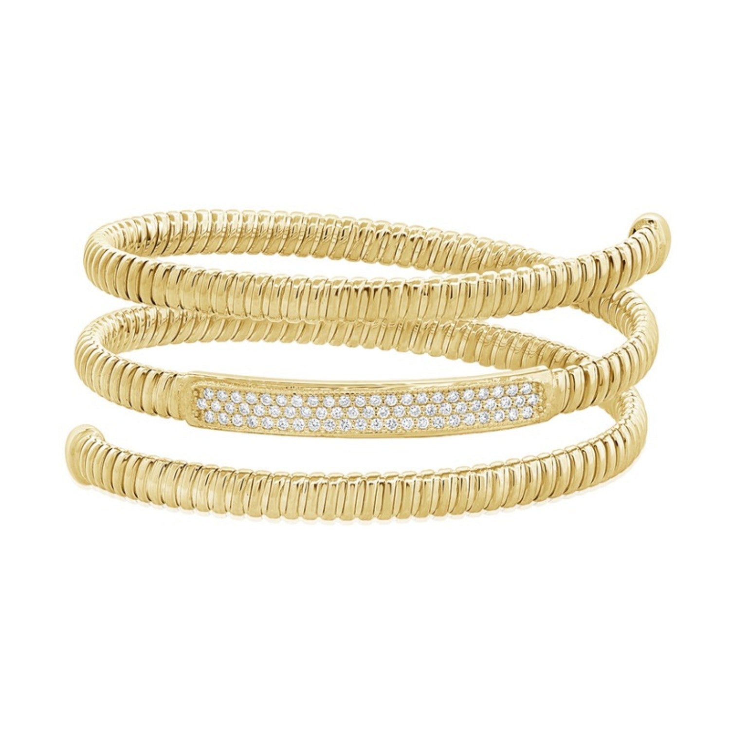 Coil Wrap Diamond Bracelet in 14K yellow gold by Seema Fine Jewelry