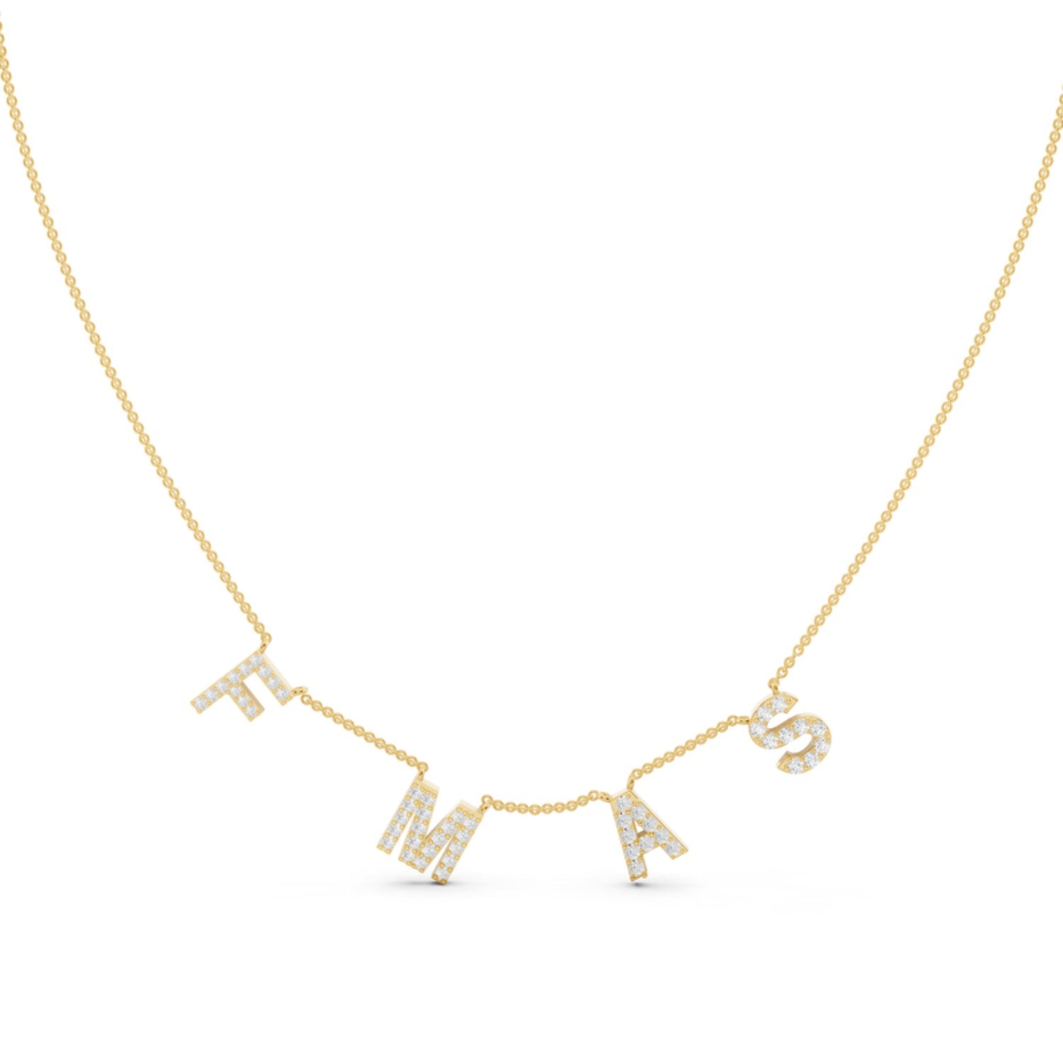 Custom Initials Station Necklace, detail view 1