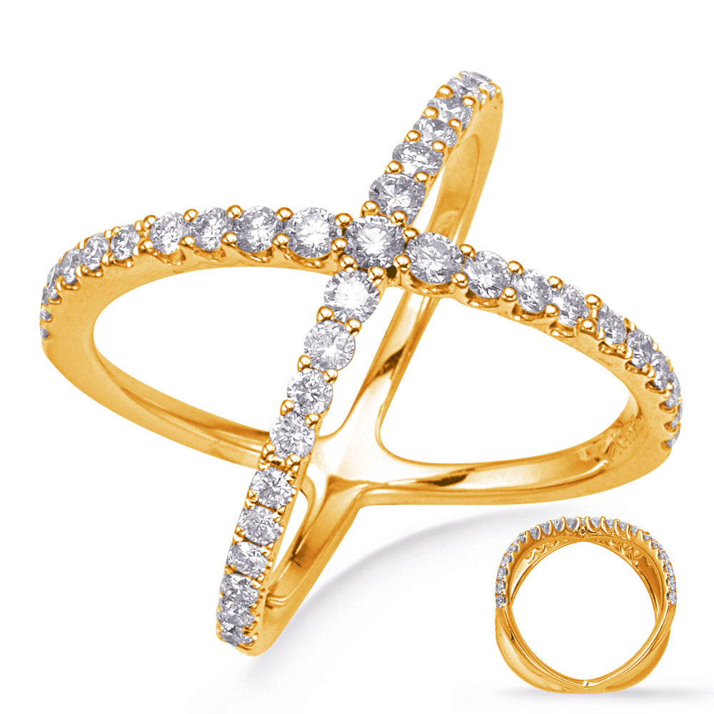 Golden Cross Over Ring