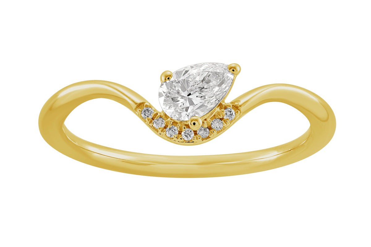 Dainty Pear Swirl Ring