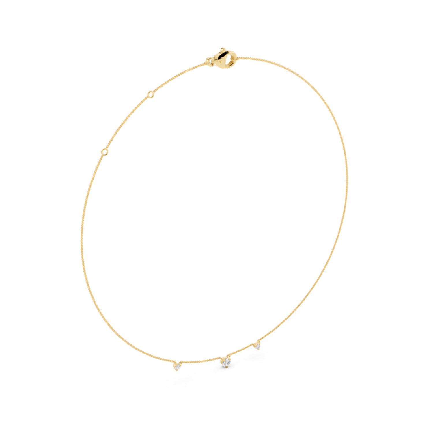Dainty Diamond Droplet Necklace, detail view 1