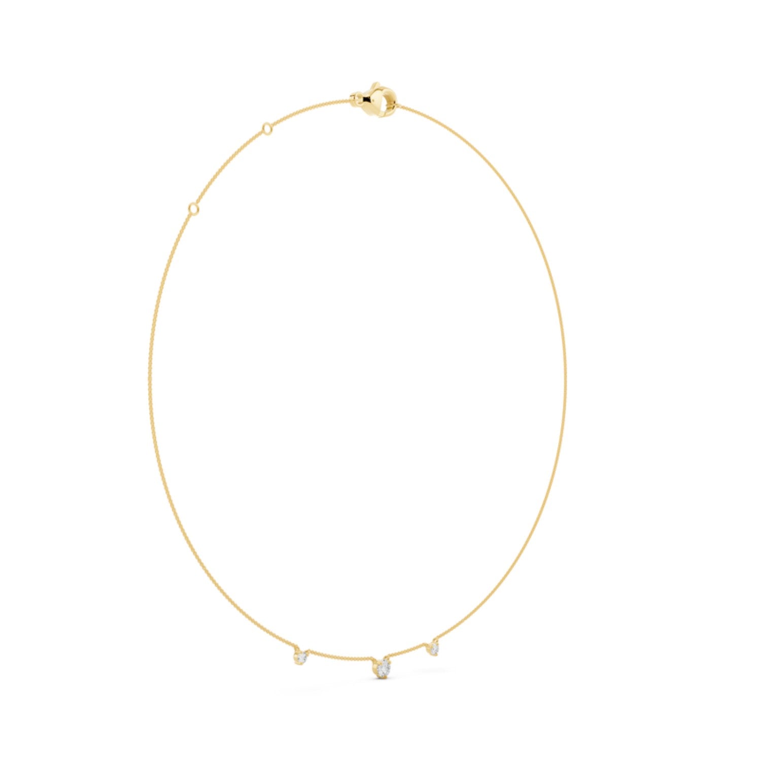 Dainty Diamond Droplet Necklace, detail view 3