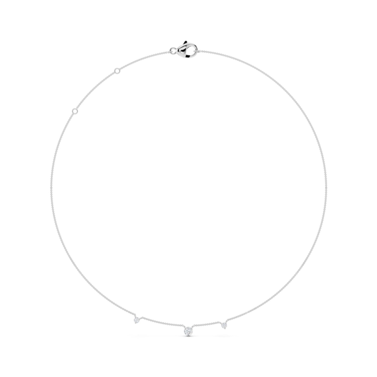Dainty Diamond Droplet Necklace, detail view 4