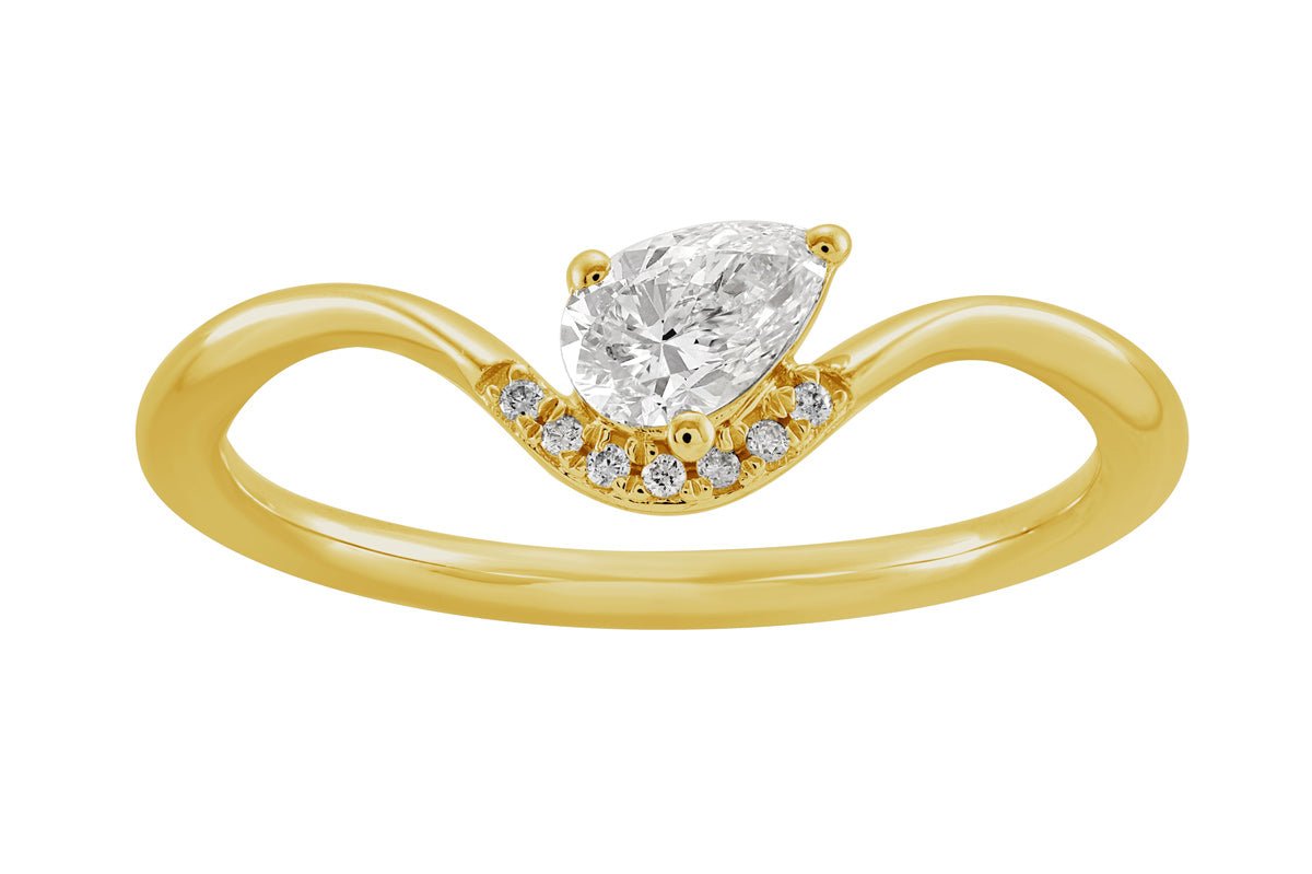 Dainty Pear Swirl Ring