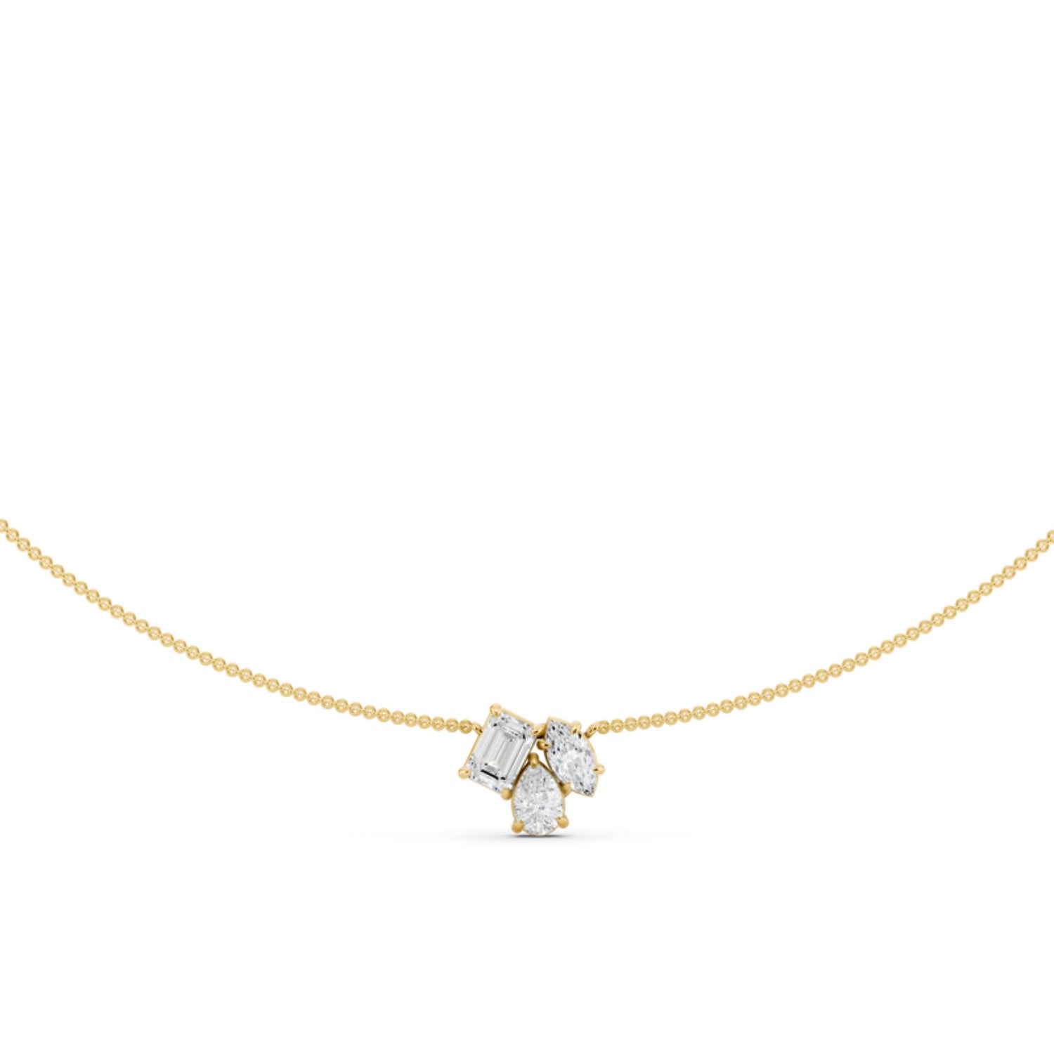 Diamond Cluster Pendant Necklace, detail view 1