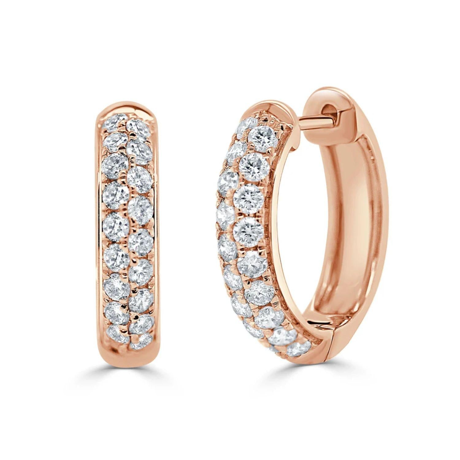 Diamond Double Row Hoop Earrings