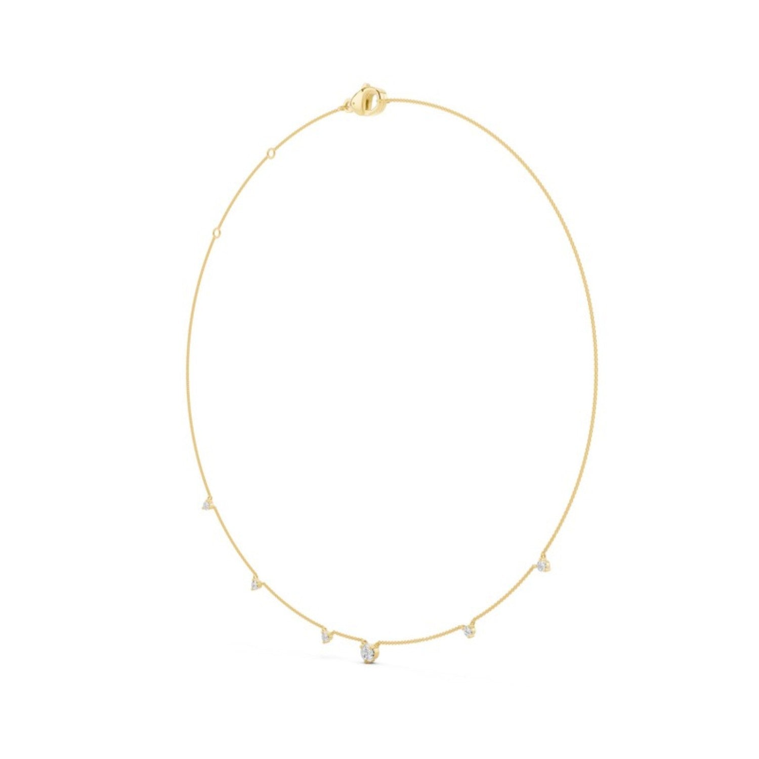Diamond Droplet Station Necklace, detail view 2