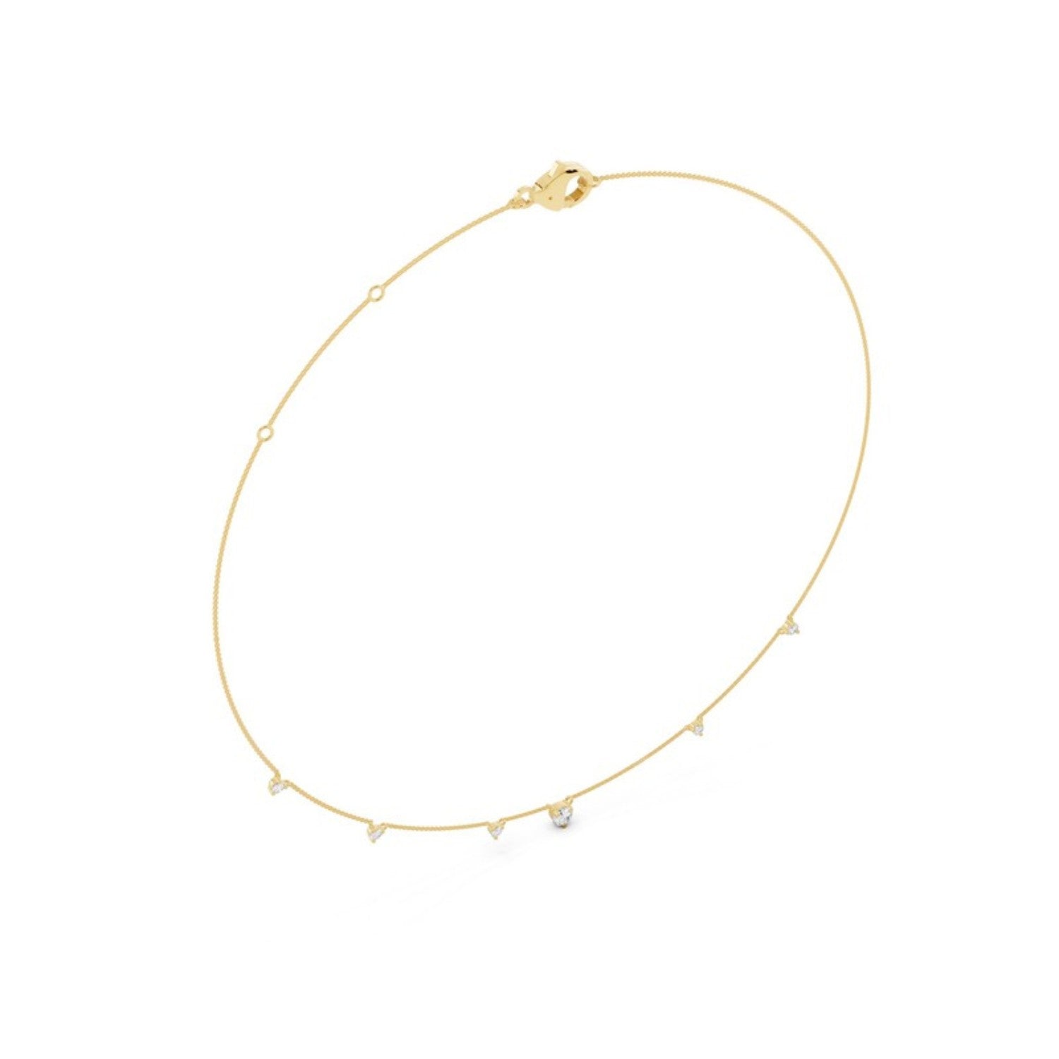 Diamond Droplet Station Necklace, detail view 3
