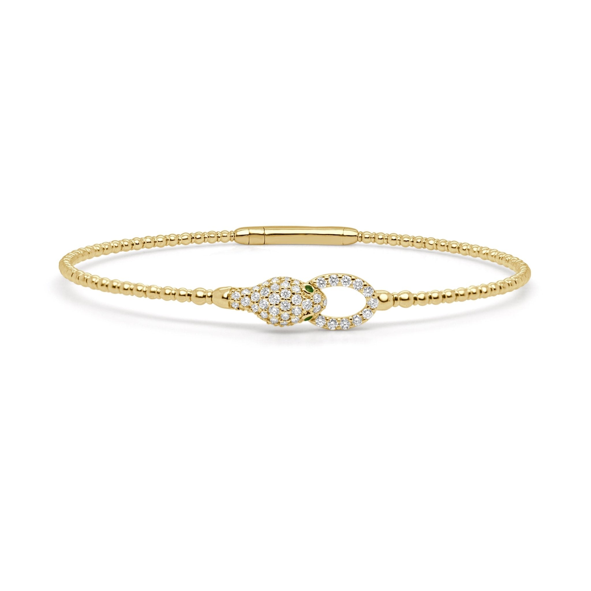 Diamond Emerald Snake Bangle