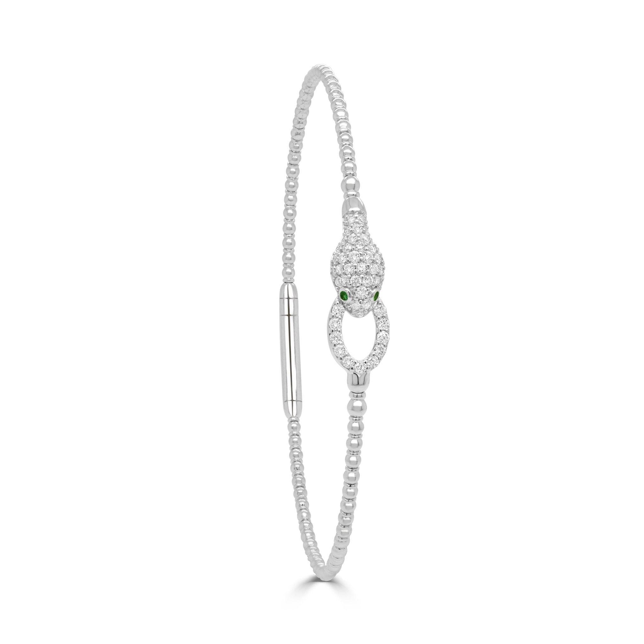 Diamond Emerald Snake Bangle