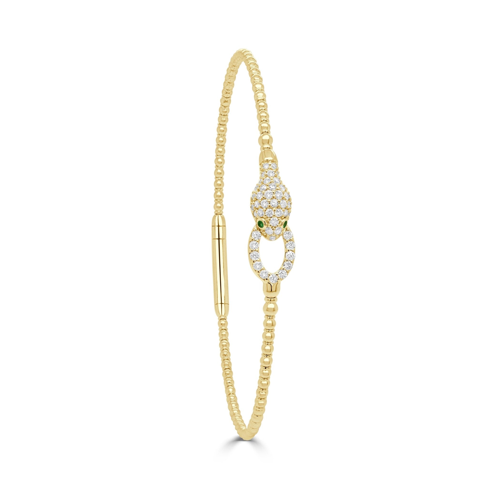 Diamond Emerald Snake Bangle