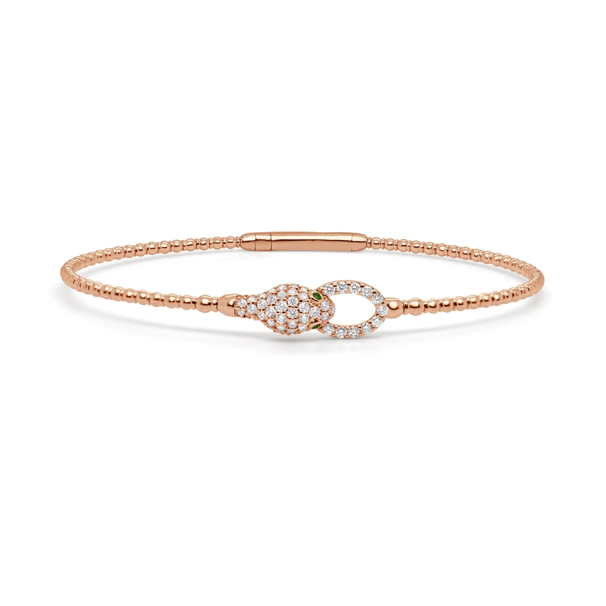 Diamond Emerald Snake Bangle