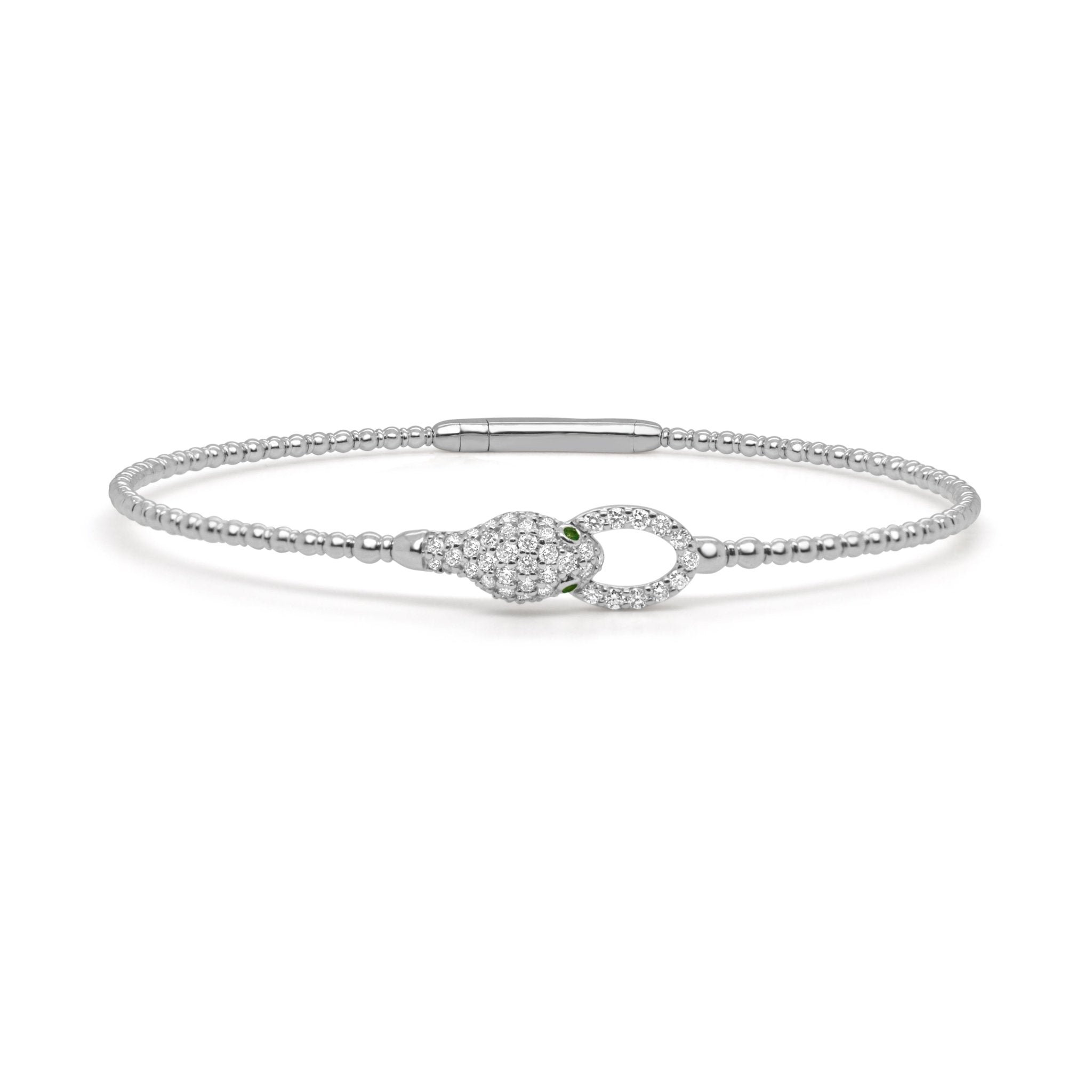 Diamond Emerald Snake Bangle
