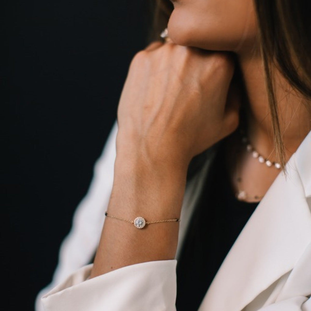 Diamond Halo Mangalsutra Bracelet