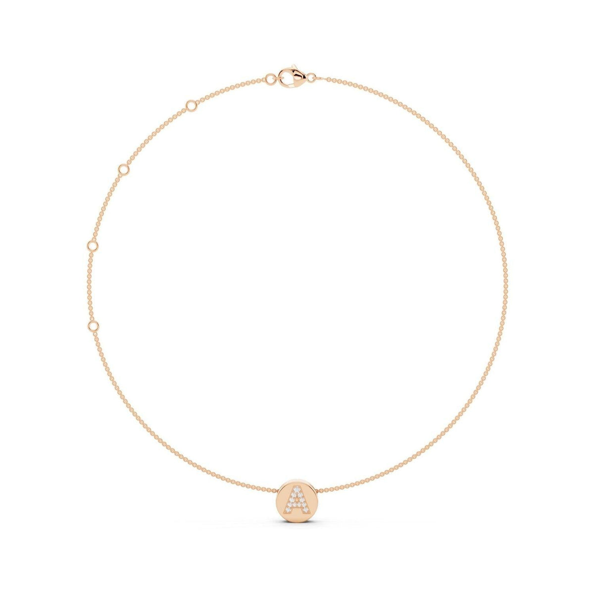 Diamond Initial Disc Necklace