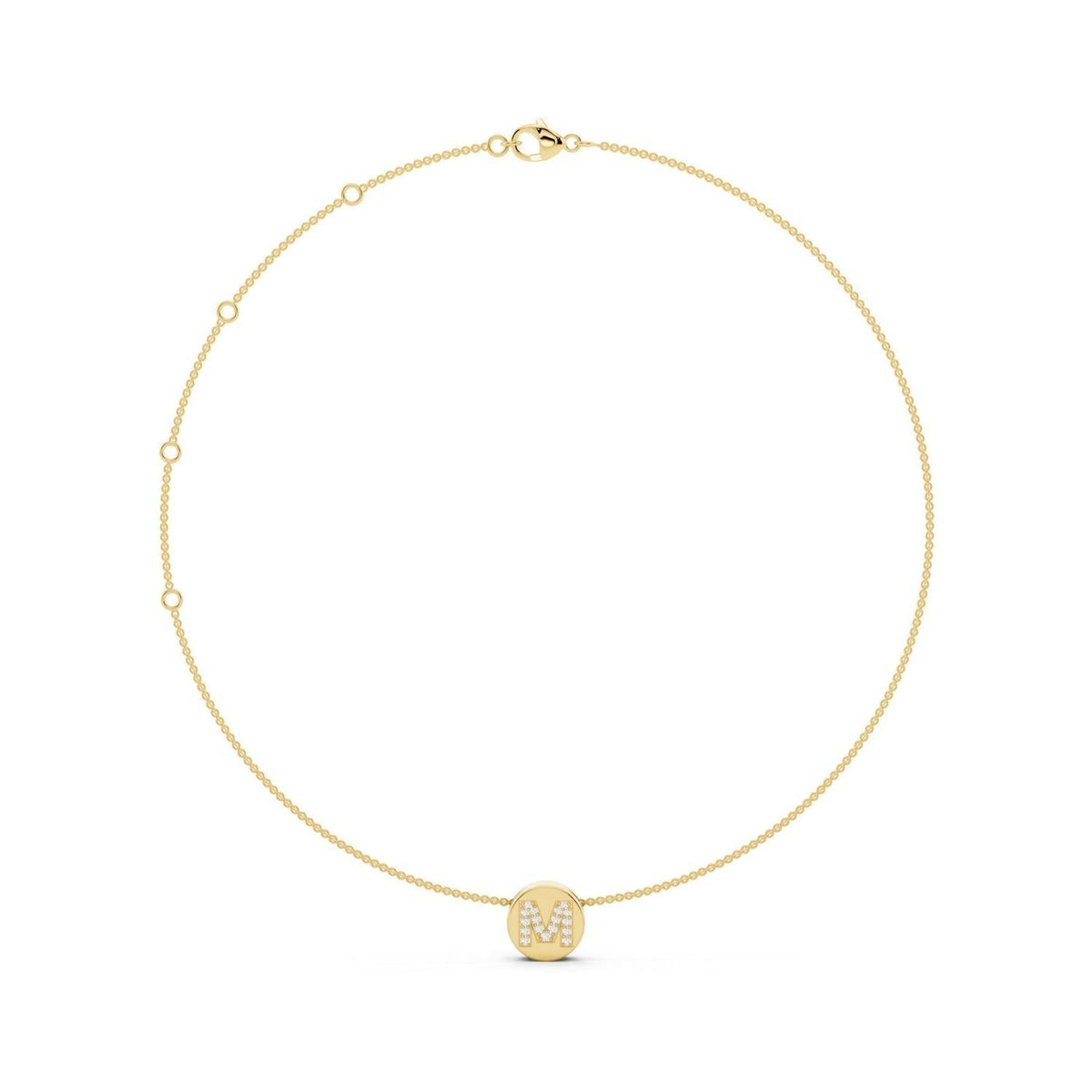 Diamond Initial Disc Necklace