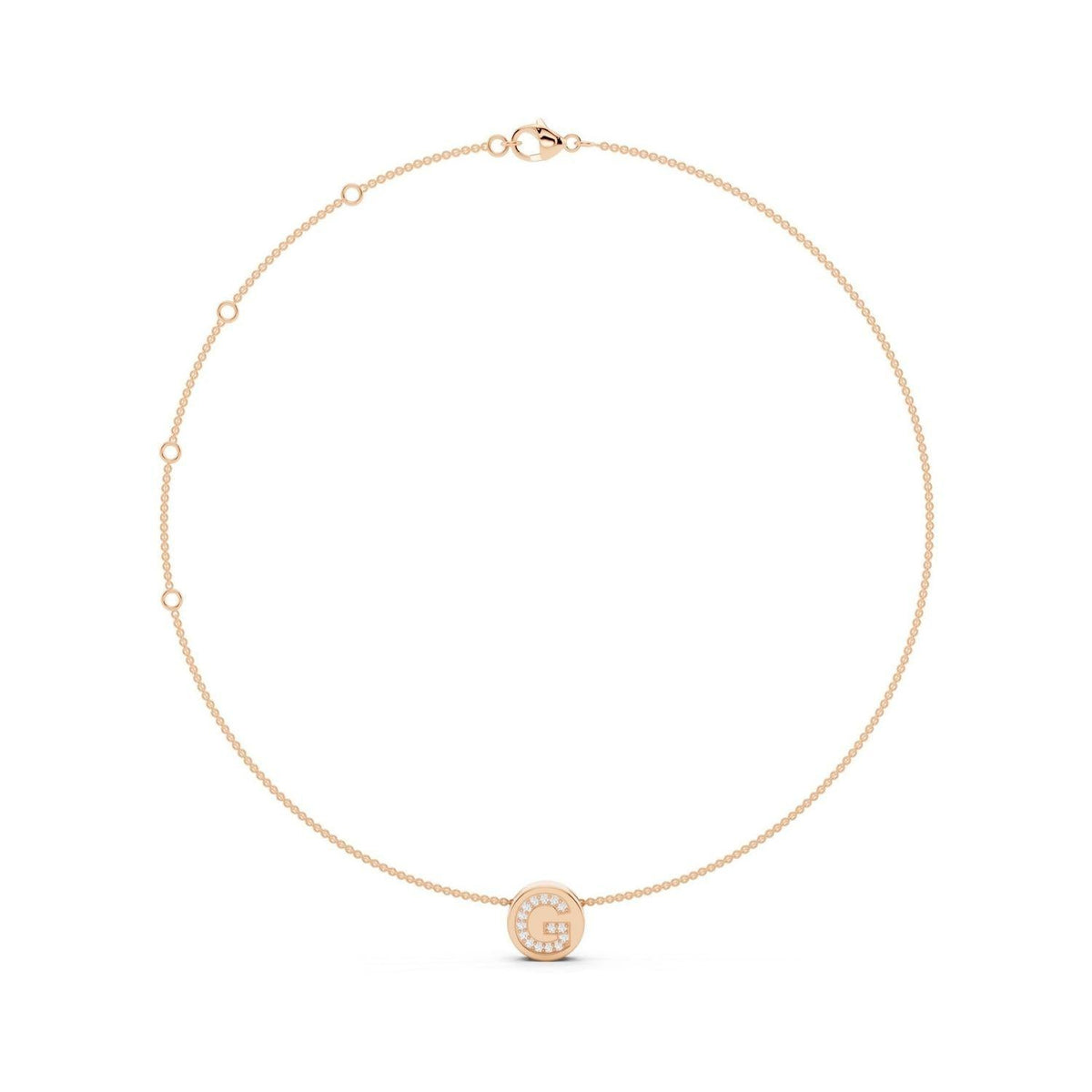 Diamond Initial Disc Necklace