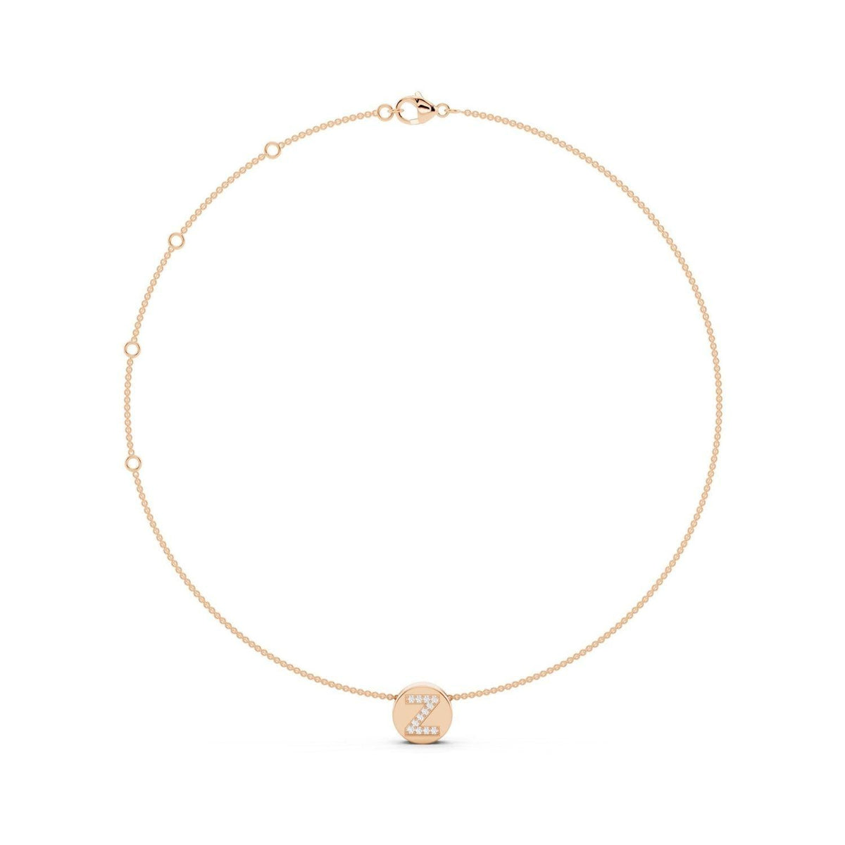 Diamond Initial Disc Necklace