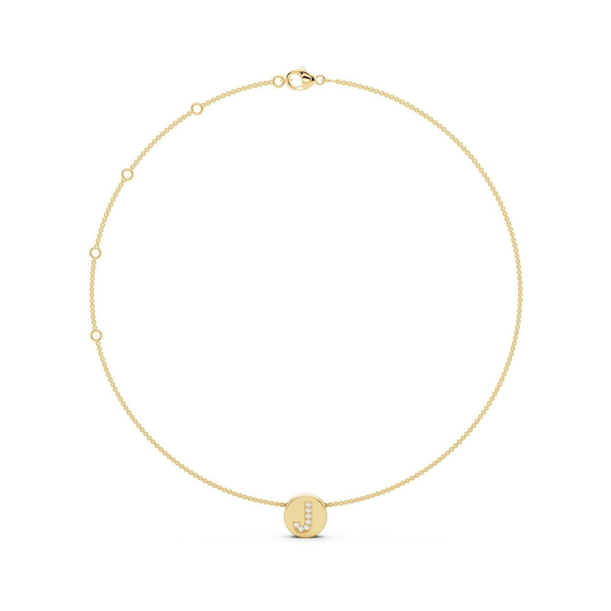 Diamond Initial Disc Necklace