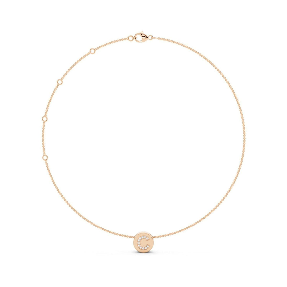Diamond Initial Disc Necklace