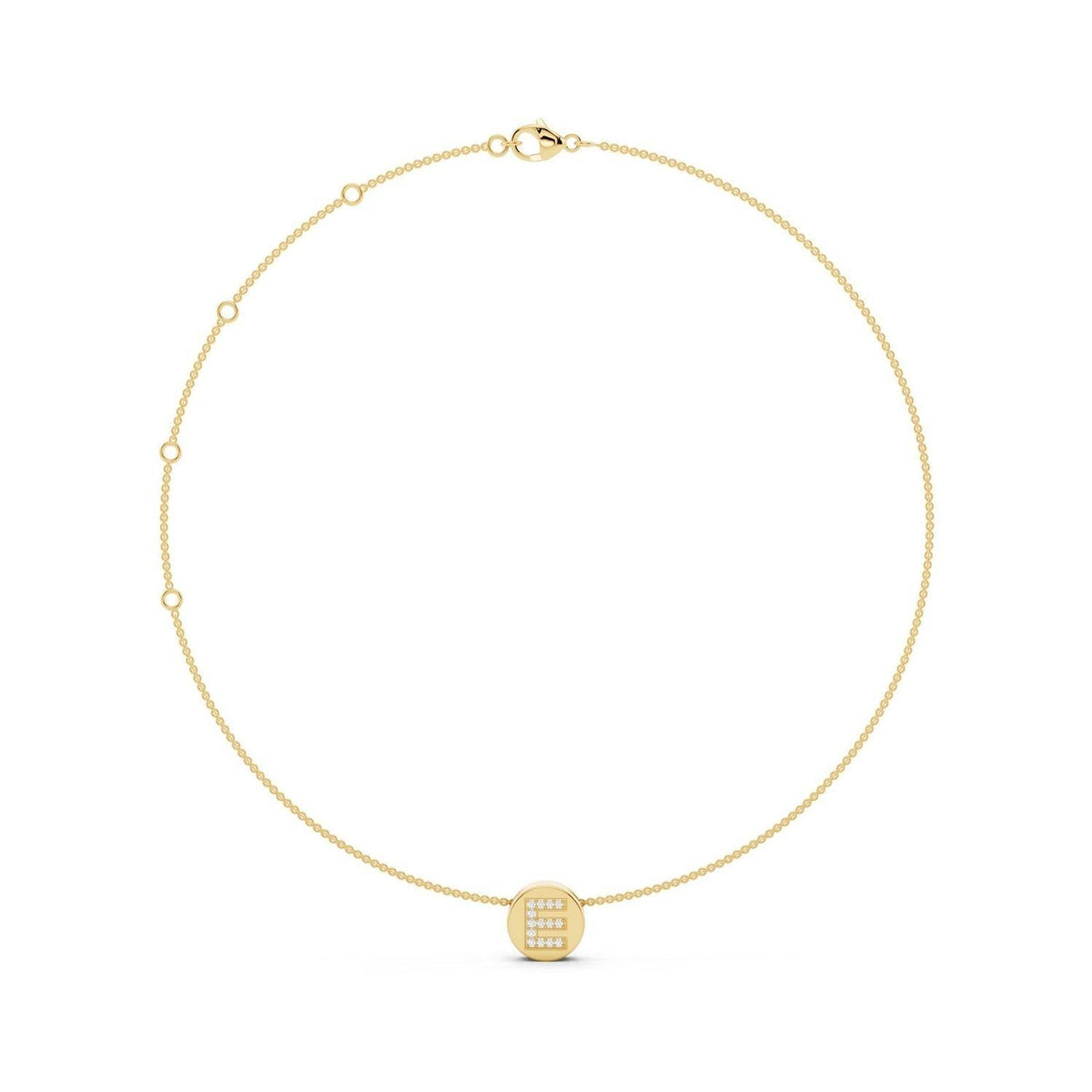 Diamond Initial Disc Necklace