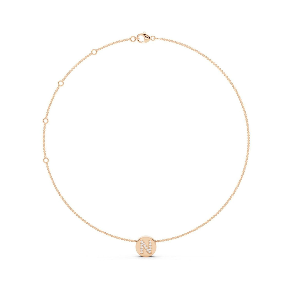 Diamond Initial Disc Necklace
