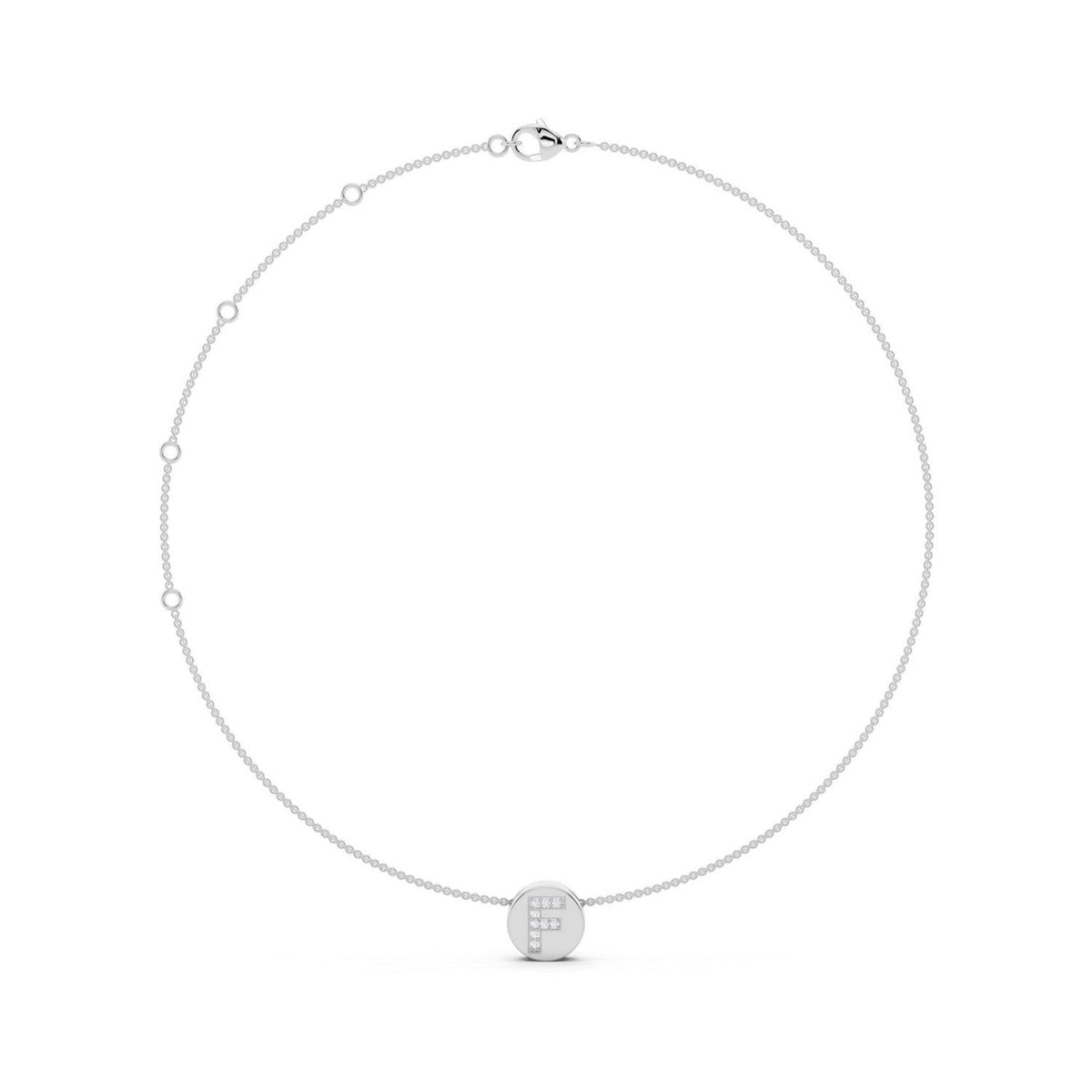 Diamond Initial Disc Necklace