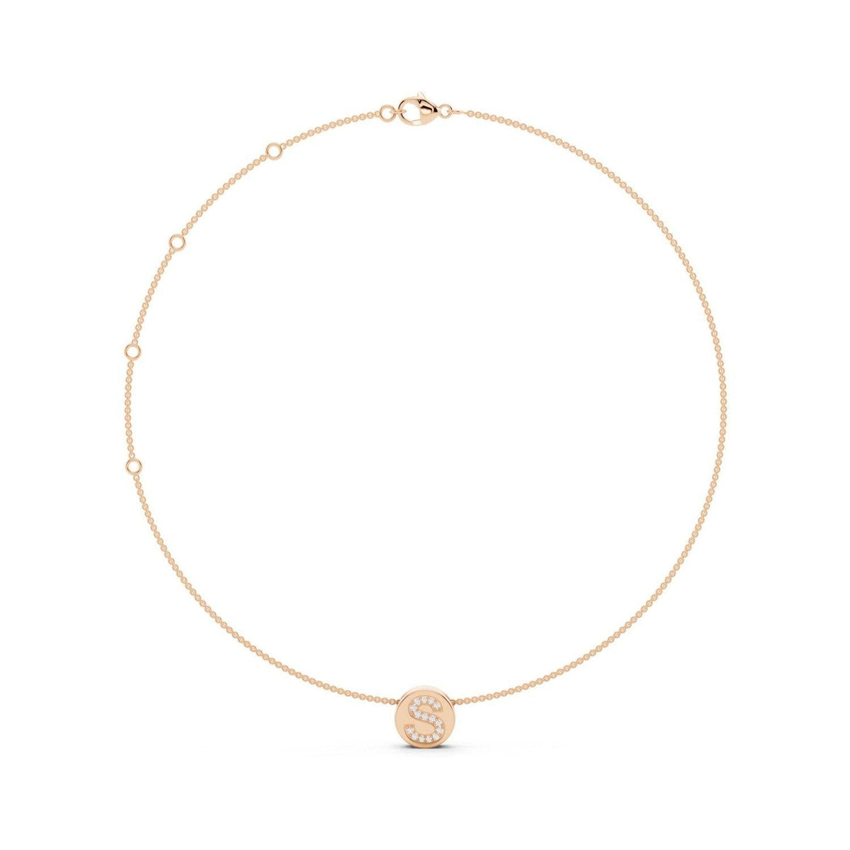 Diamond Initial Disc Necklace