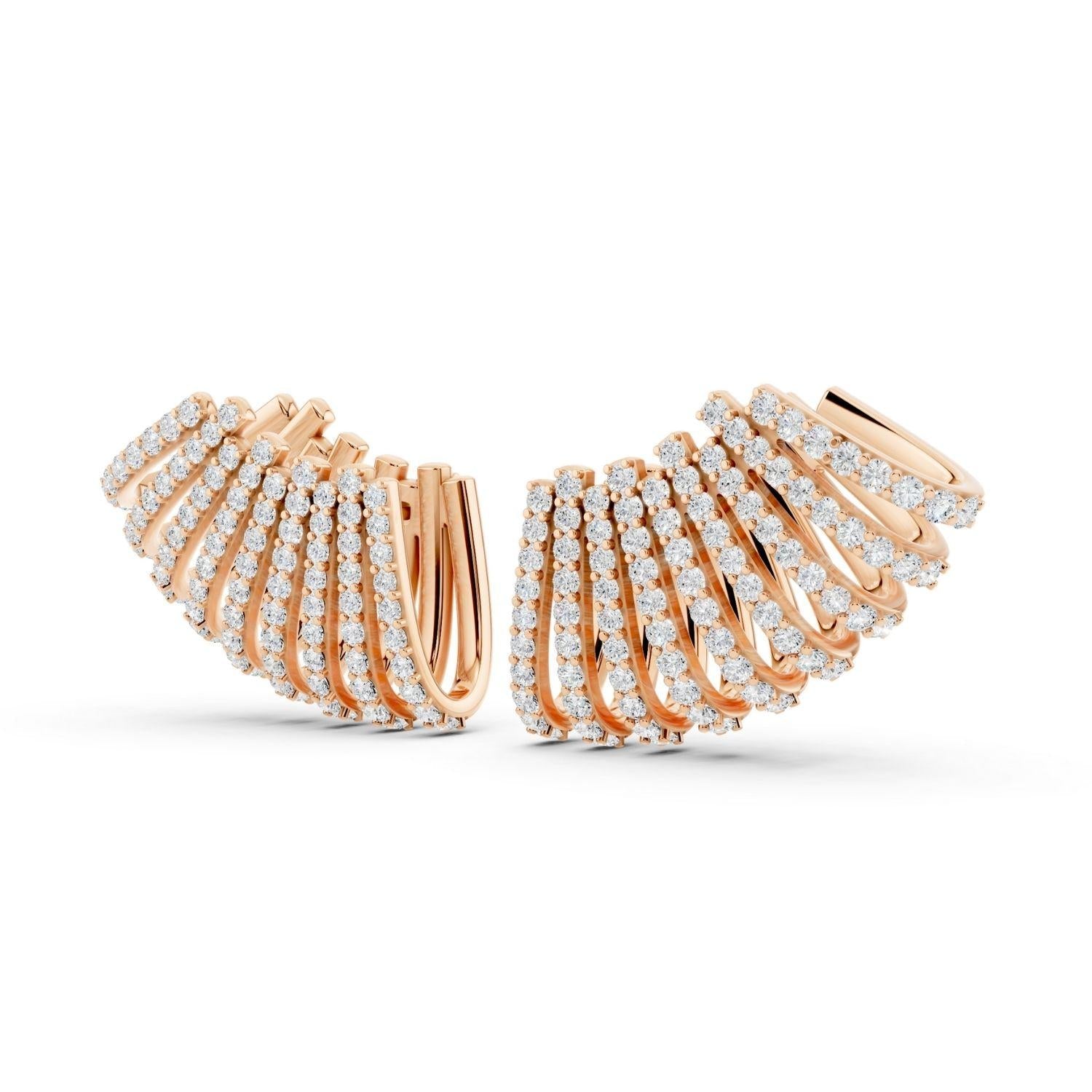 Diamond Multi - Row Fan Hoops