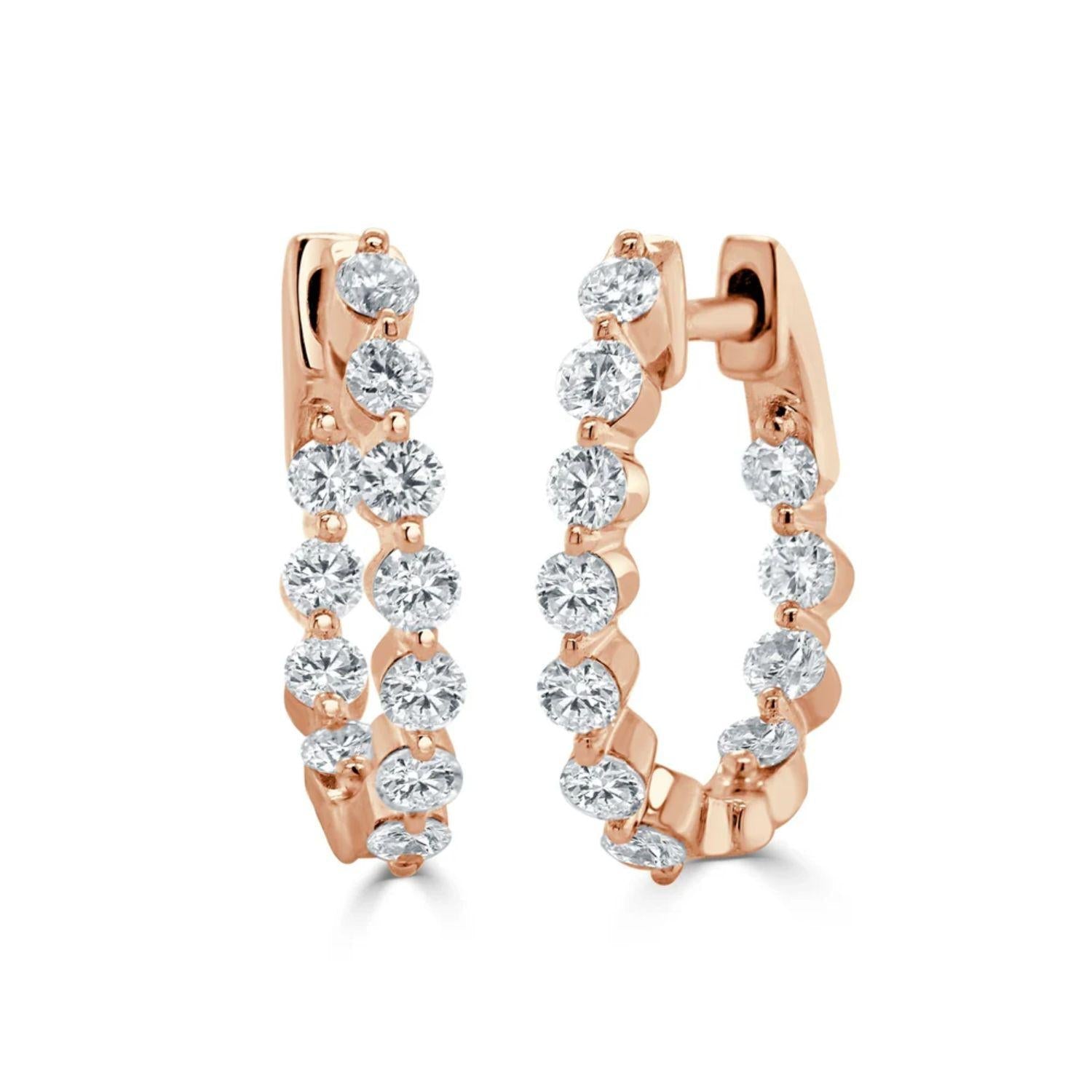 Diamond Oval Hoop Earring