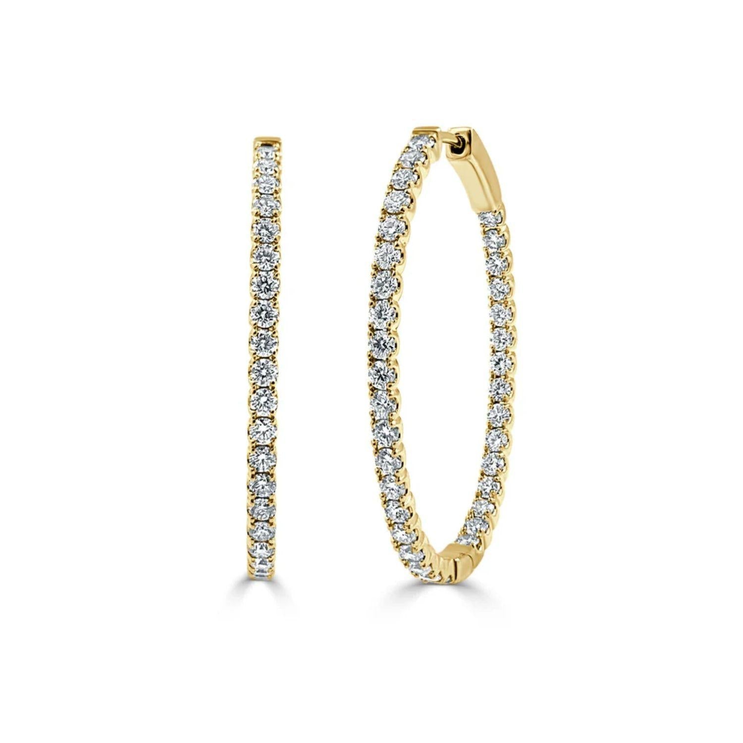 Diamond Oval Hoop Earrings