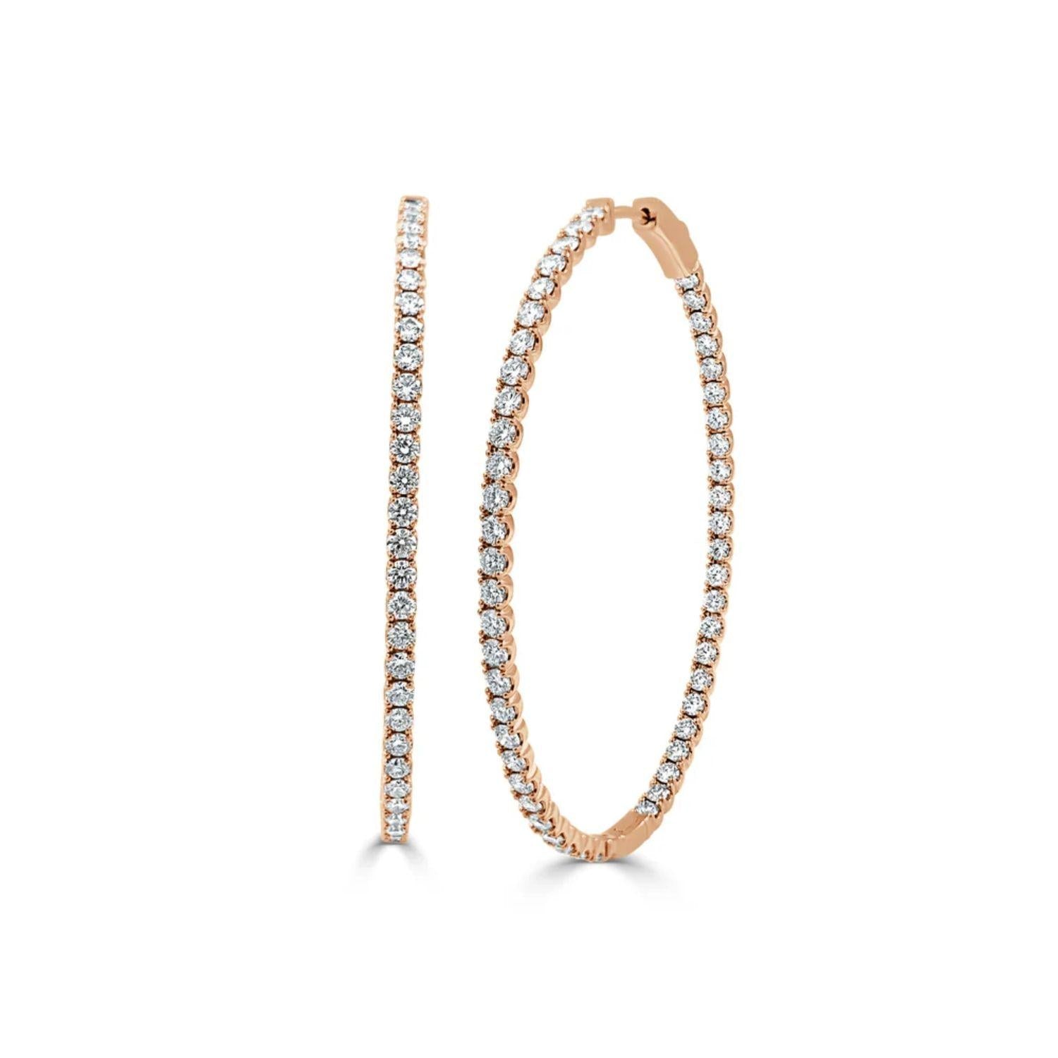 Diamond Oval Hoop Earrings
