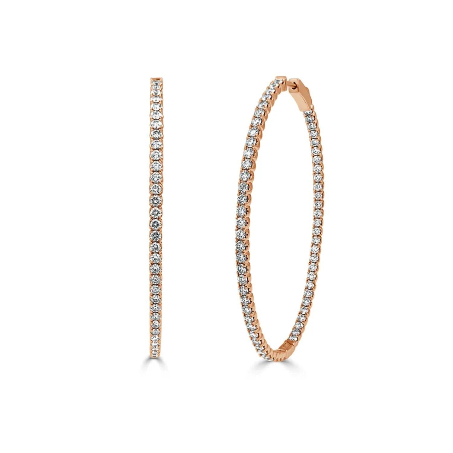 Diamond Oval Hoop Earrings