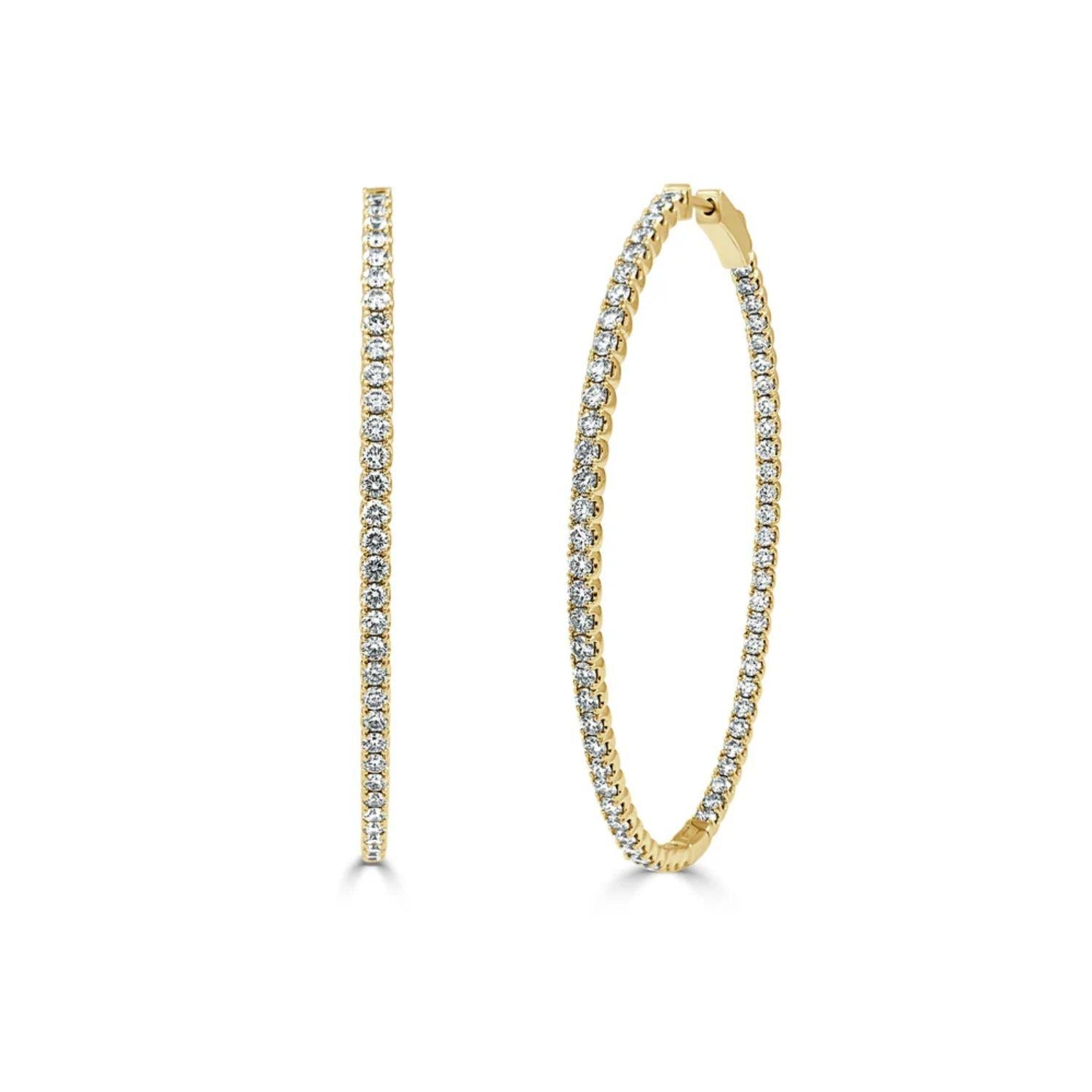 Diamond Oval Hoop Earrings