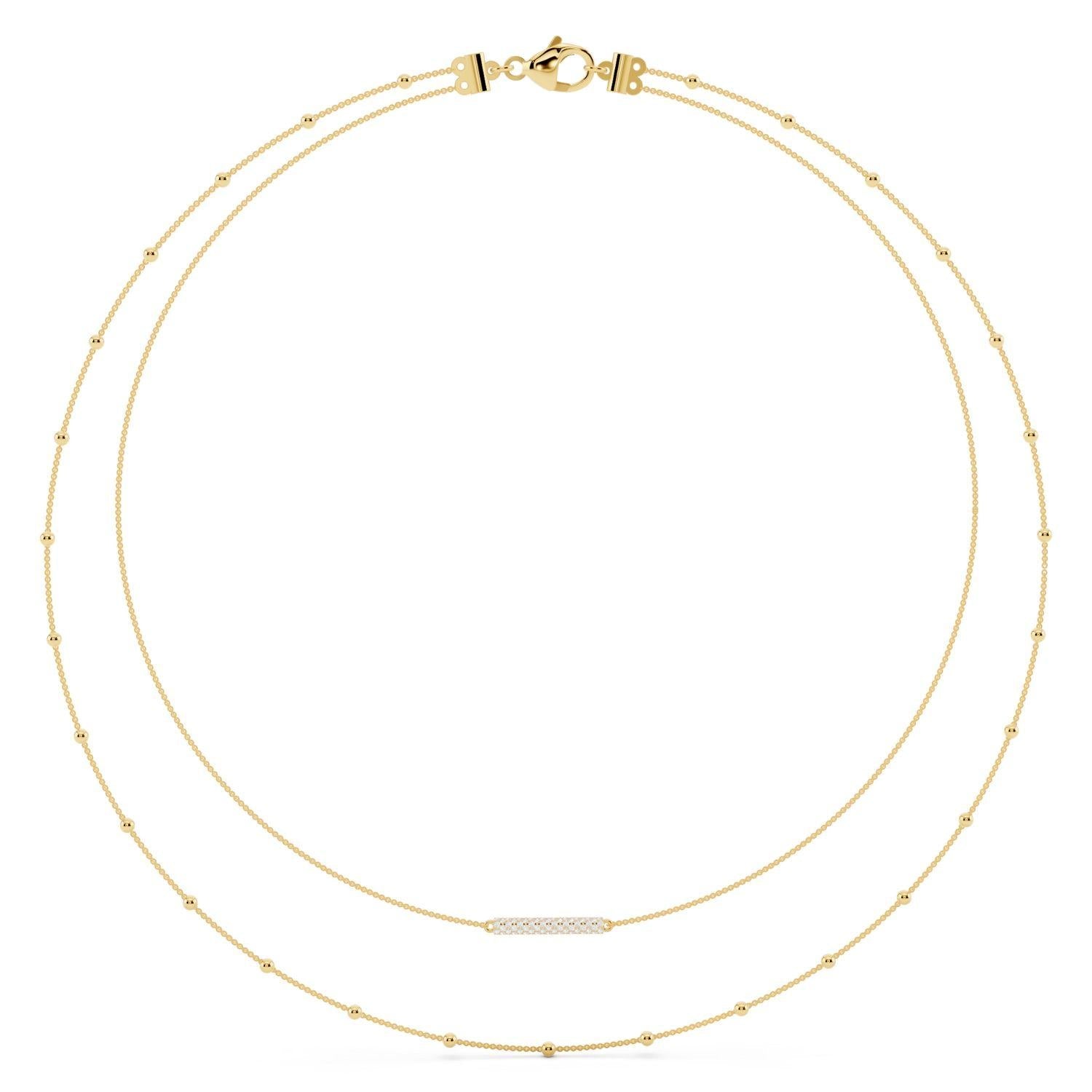 Diamond Pavé Bar Layered Necklace